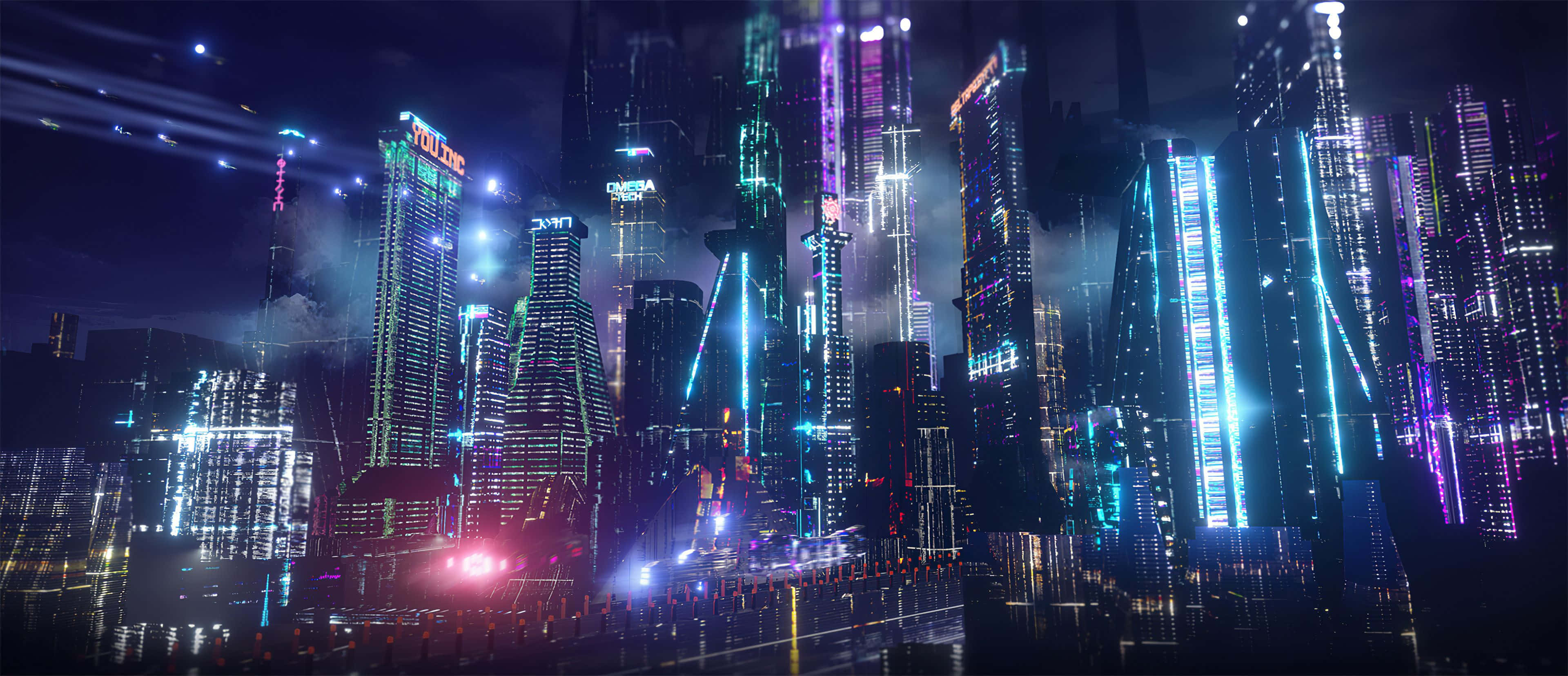 Fond de ecran Neon City Fundal