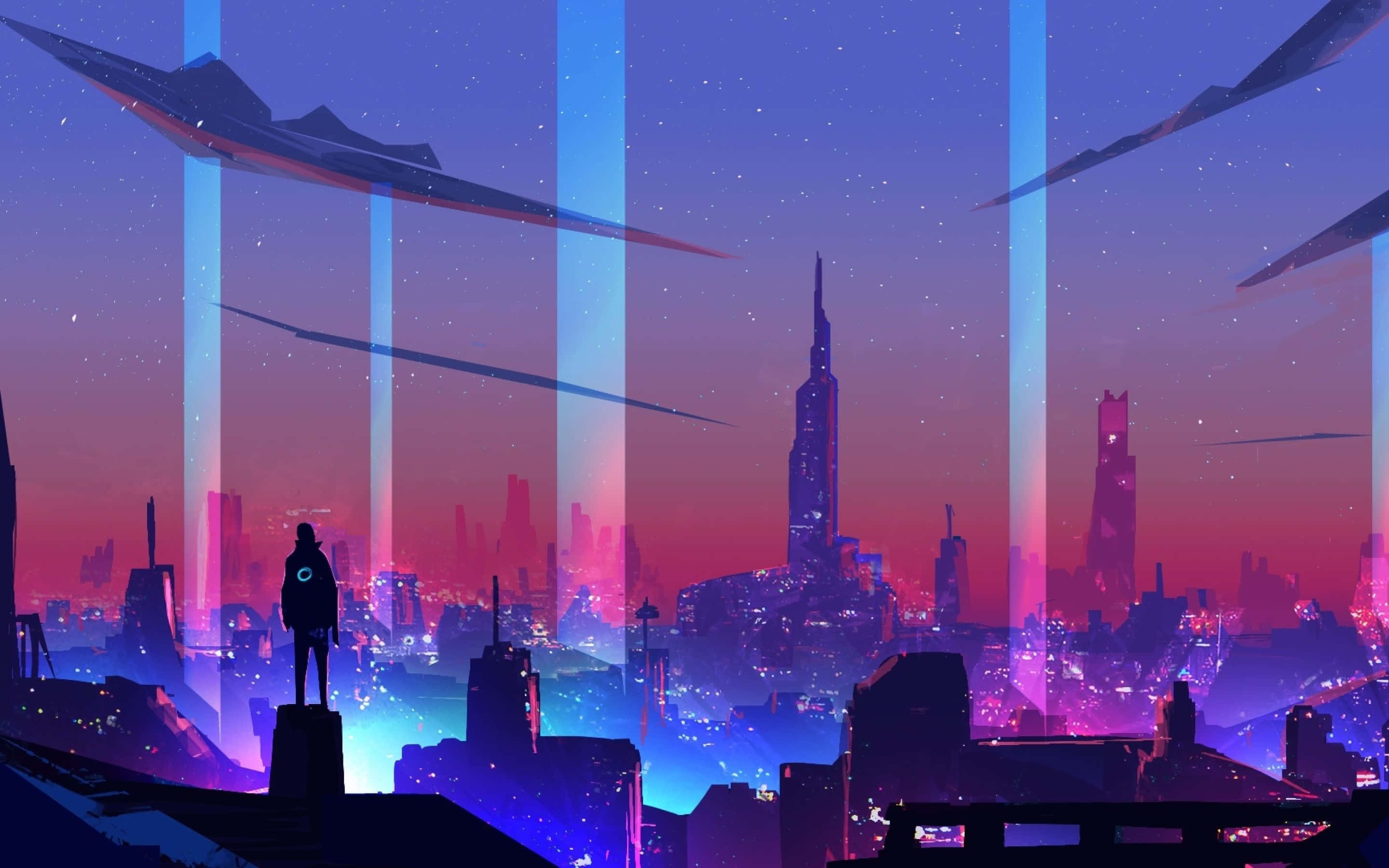Fond de ecran Neon City Fundal