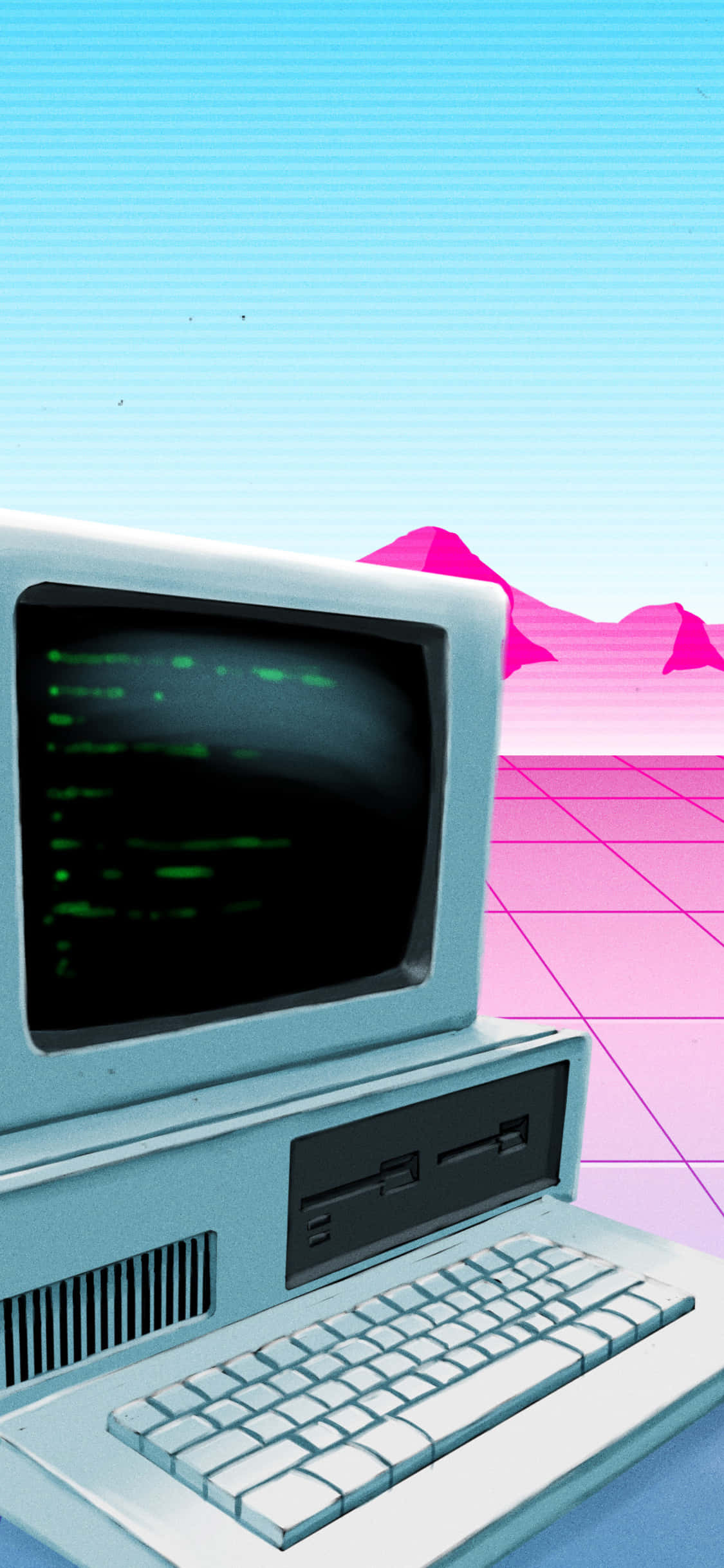 Fond de ecran portret roz pentru iPhone Xs cu computer Fundal