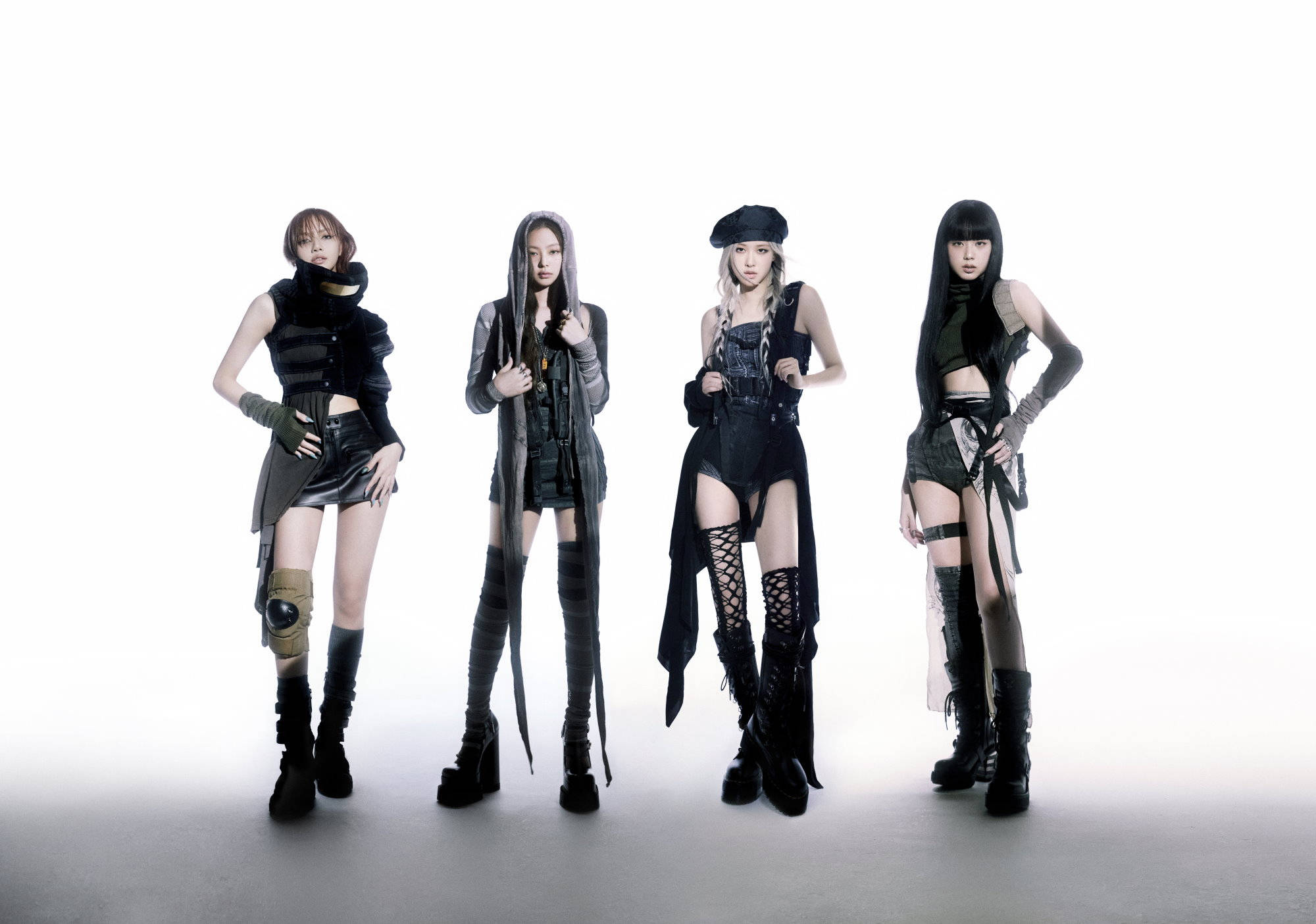 Fond de ecran spectaculos Blackpink în ținute negre Fundal
