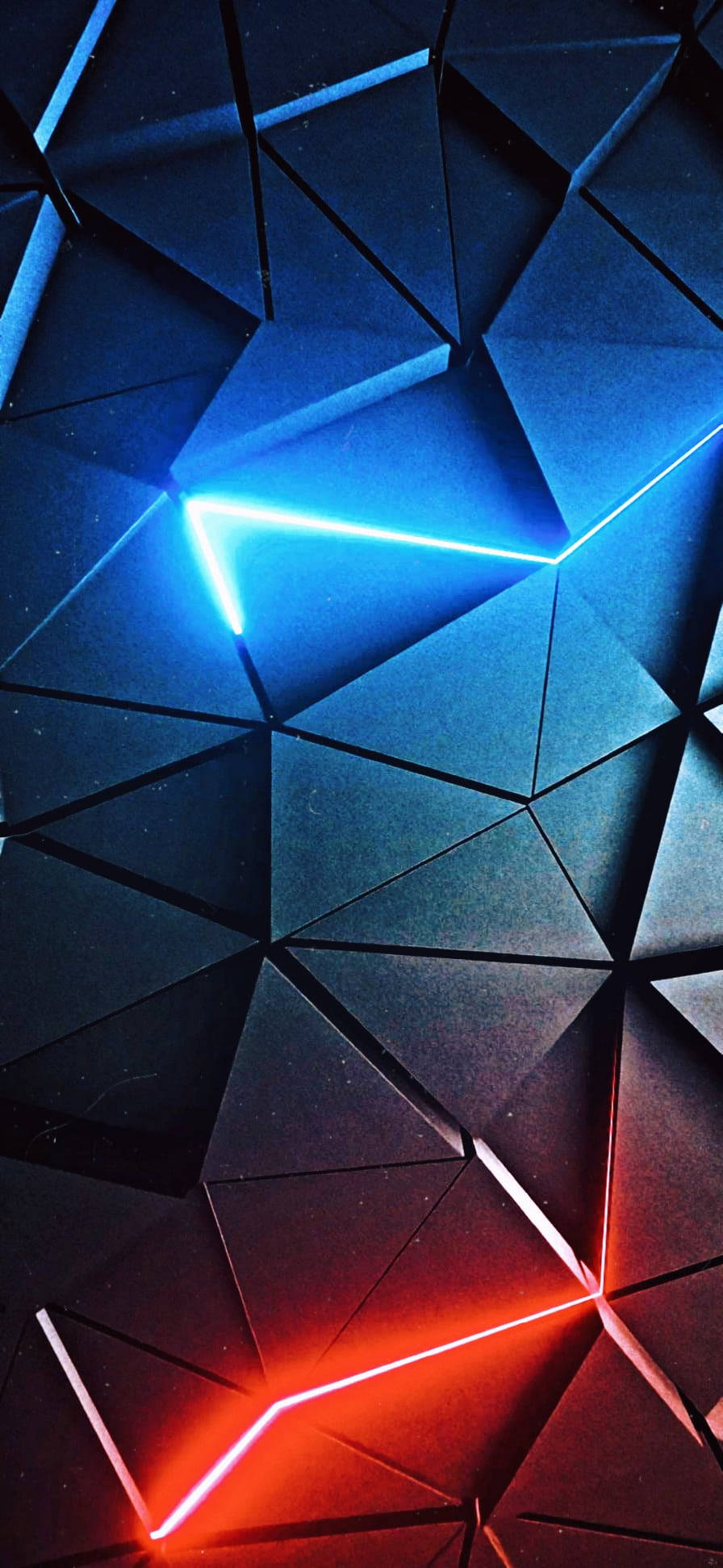 Fond de ecran triunghiular abstract neon estetic pentru iPhone Fundal