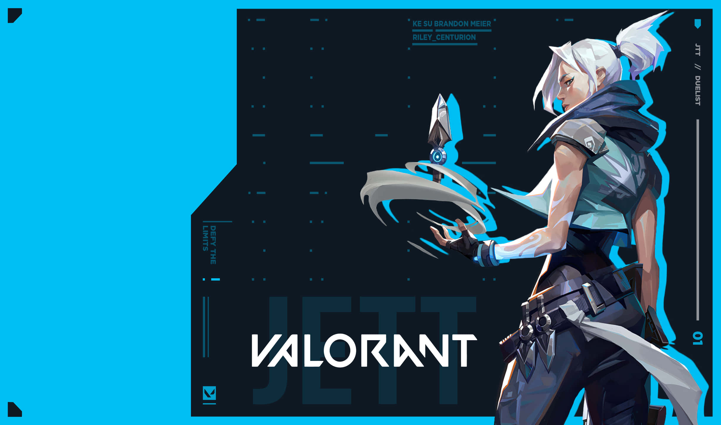 Fond de ecran Valorant 2440x1440 Jett Albastru Fundal
