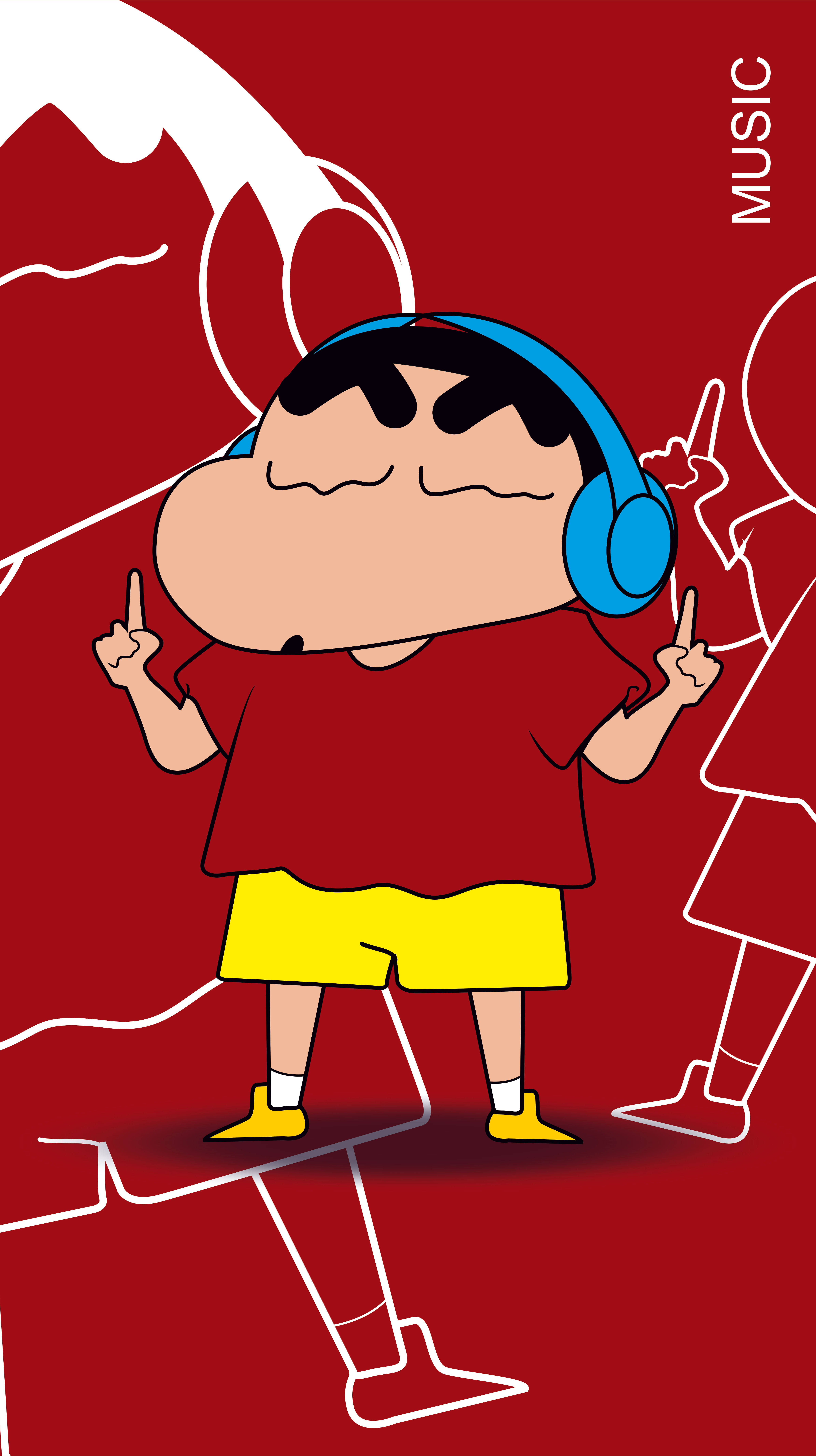 Fond de ecran vibrant și colorat Crayon Shin-chan 8K pentru telefon Fundal