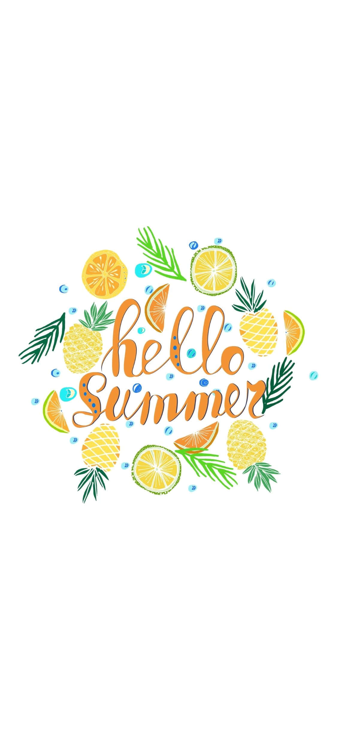 Fond de vară iPhone X cu tipografia Hello Summer Fundal