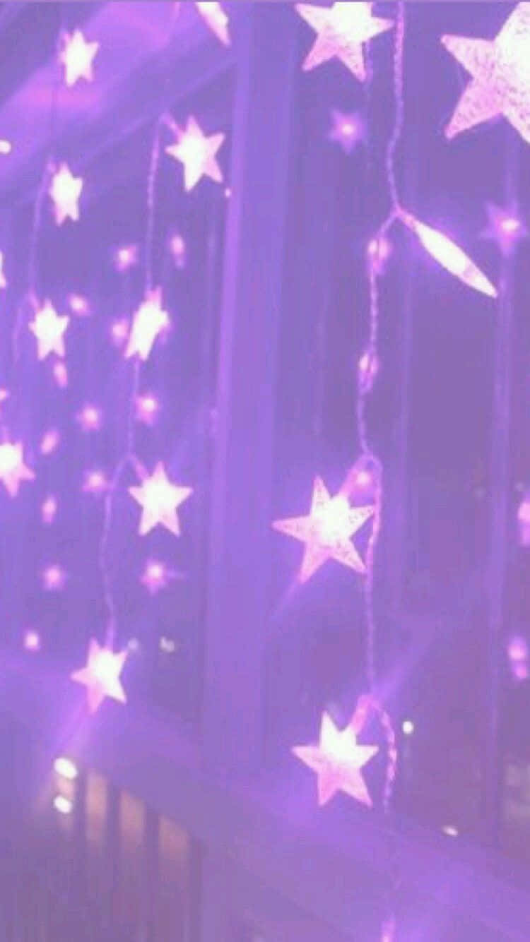 Fond estetic lavanda pastel violet cu stele luminoase Fundal