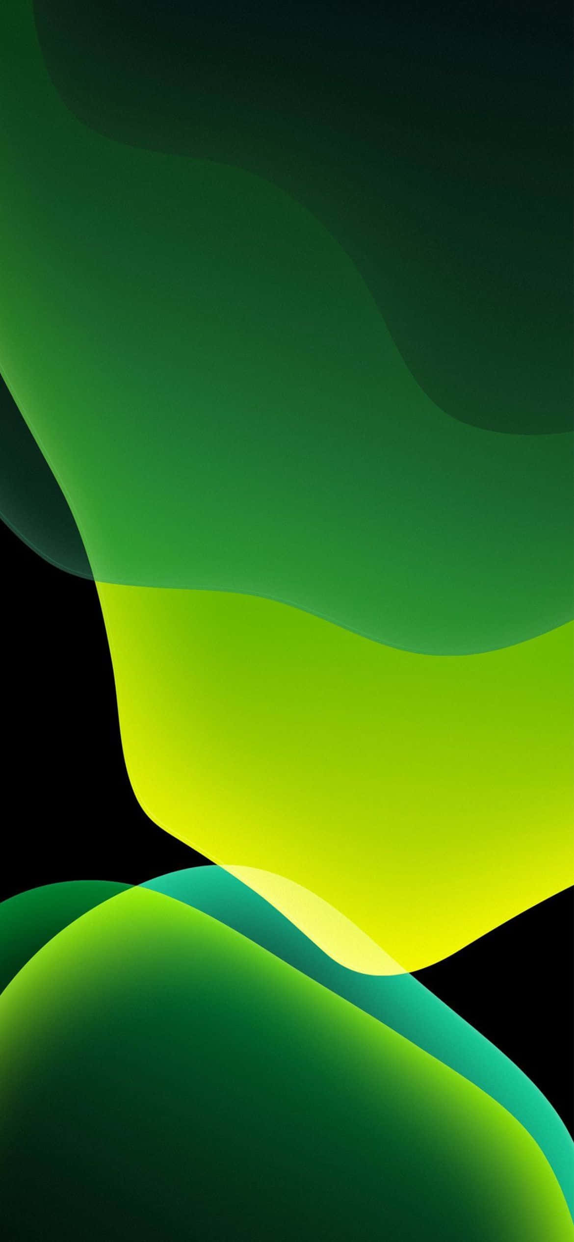 Fond iOS 13 Nuanțe de Verde Fundal