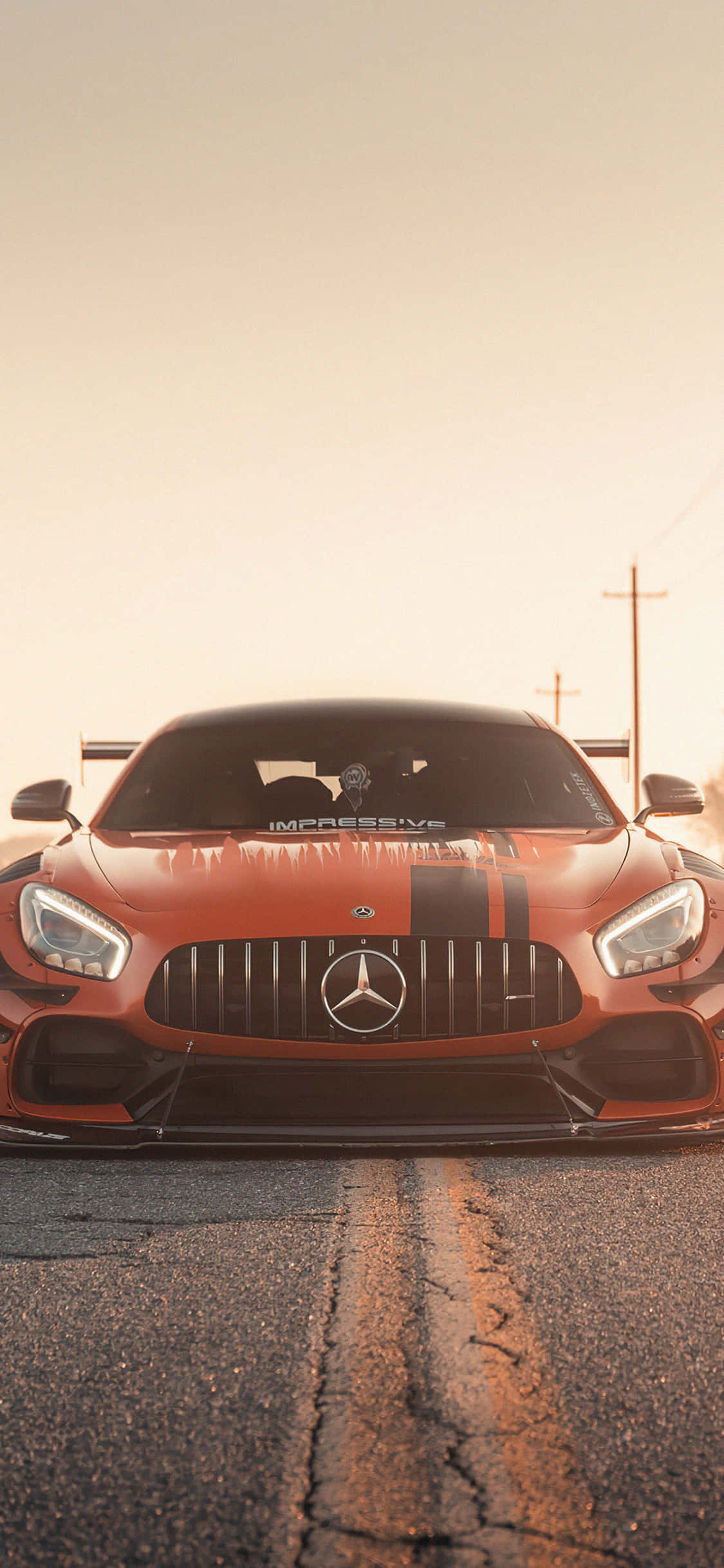 Fundal iPhone X Amg Gt-r Față Portocalie AMG GT Fundal