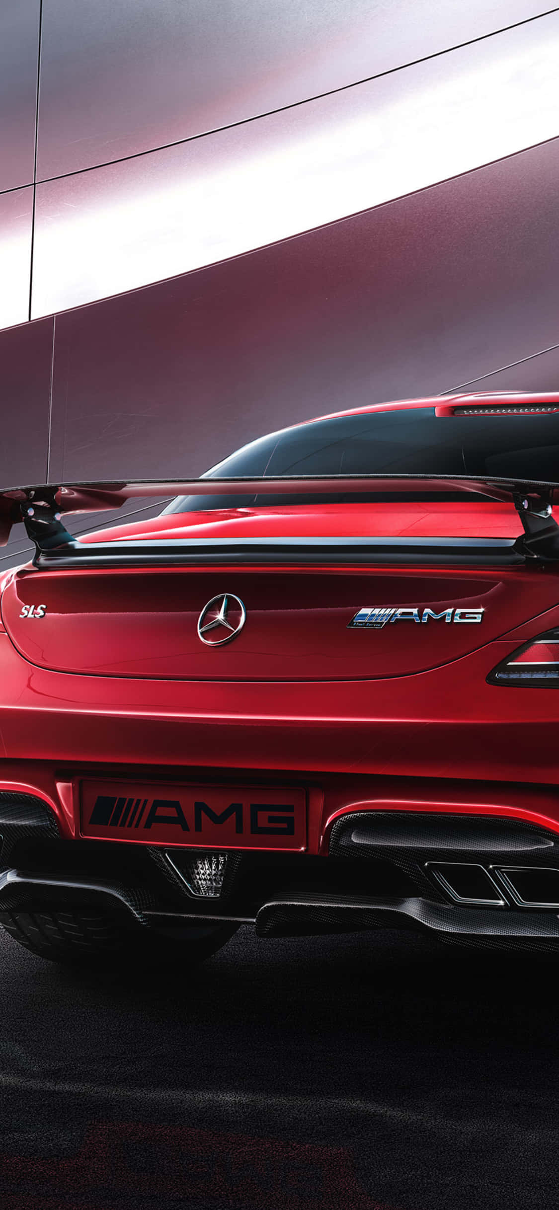 Fond iPhone X AMG GT-R Roșu Portbagaj AMG GT Fundal