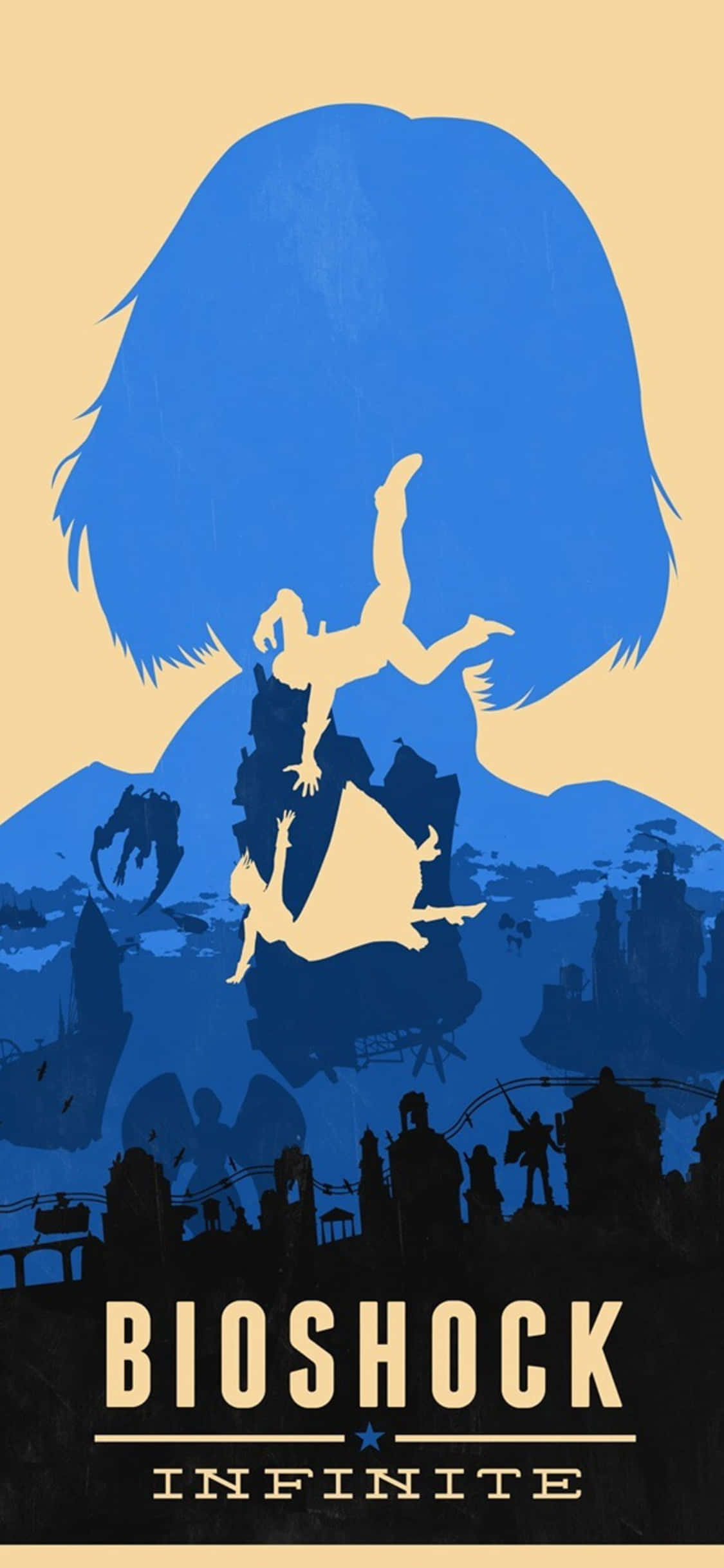 Fond iPhone X Bioshock Infinite Poster Booker prinde Elizabeth Fundal
