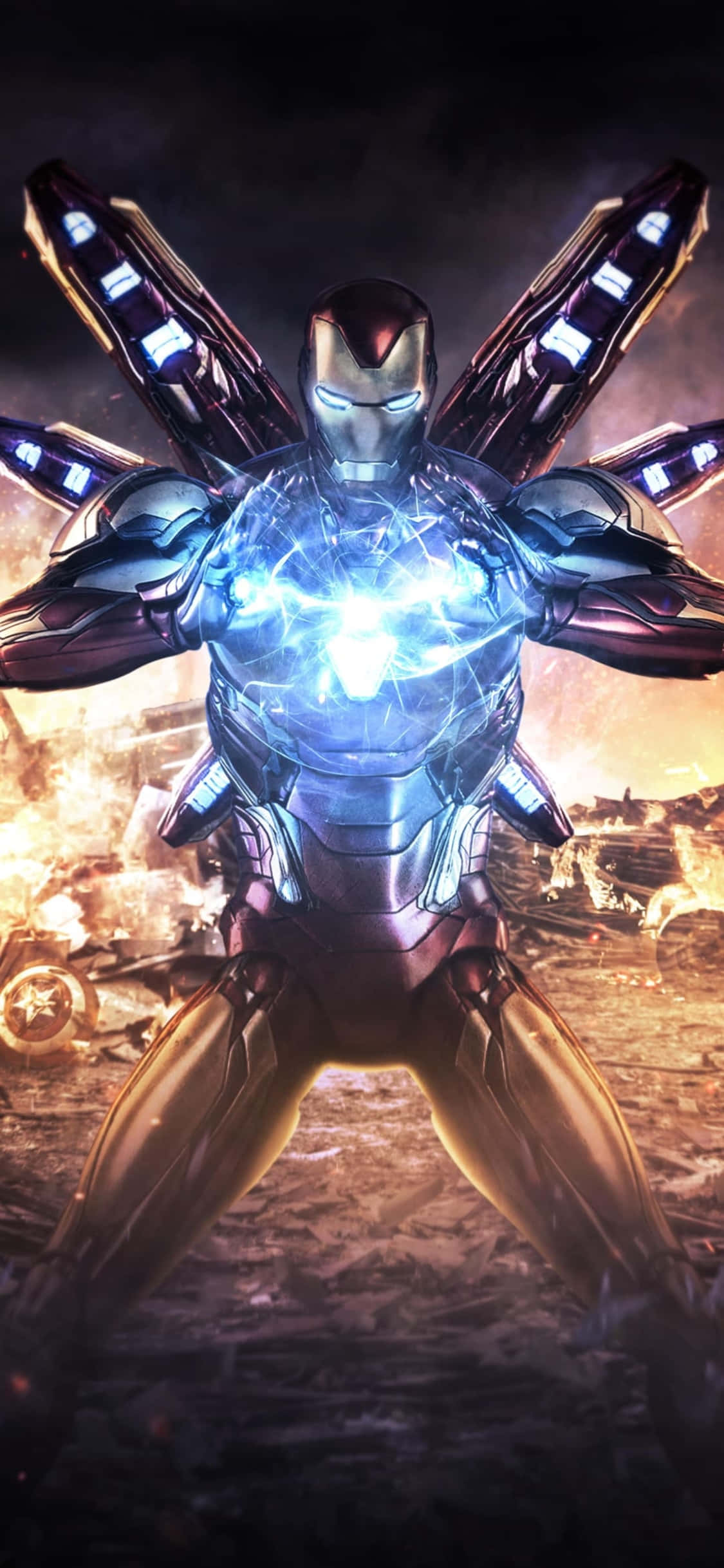 Fond iPhone X Iron Man costum Endgame Fundal