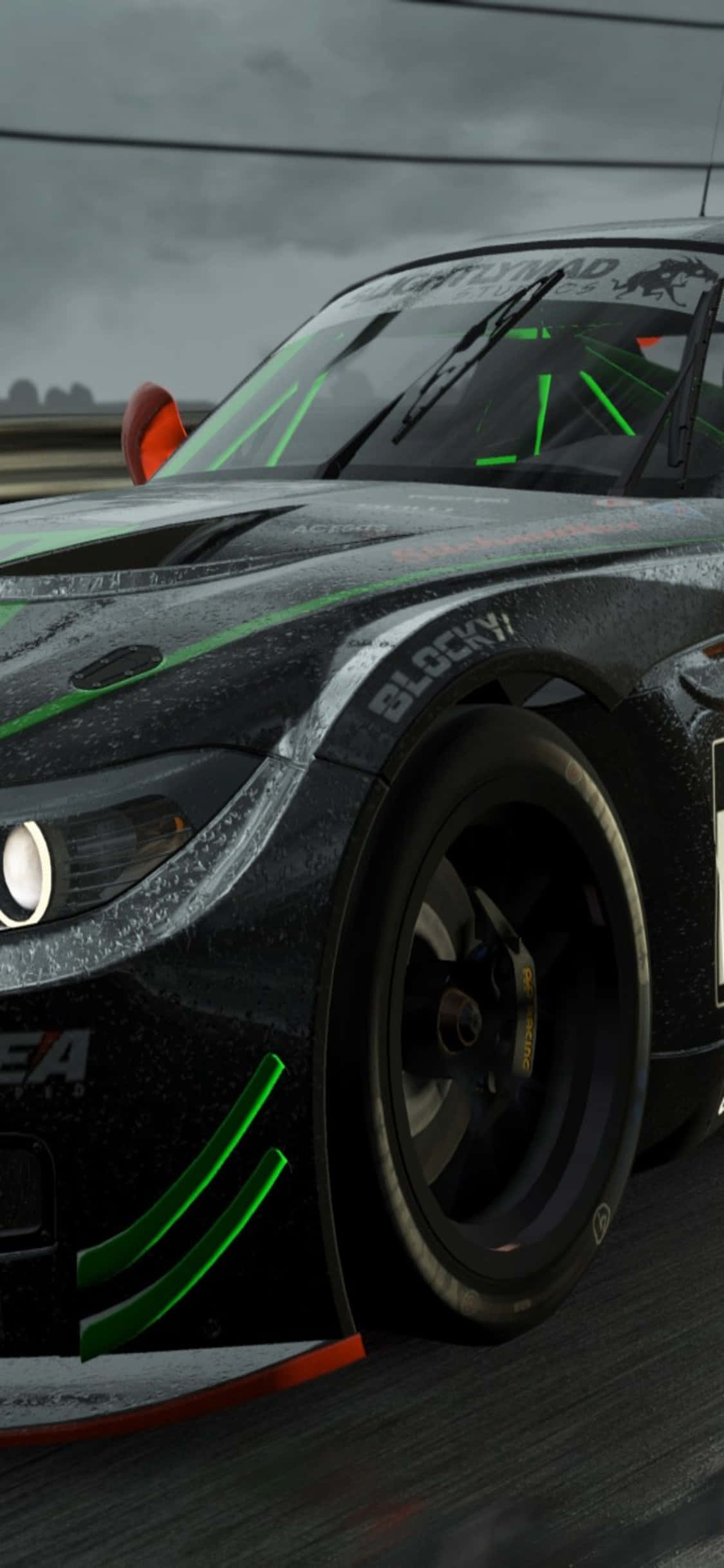 Fond iPhone X Project Cars BMW Z4 GT3 (E89) Negru Lucios Fundal