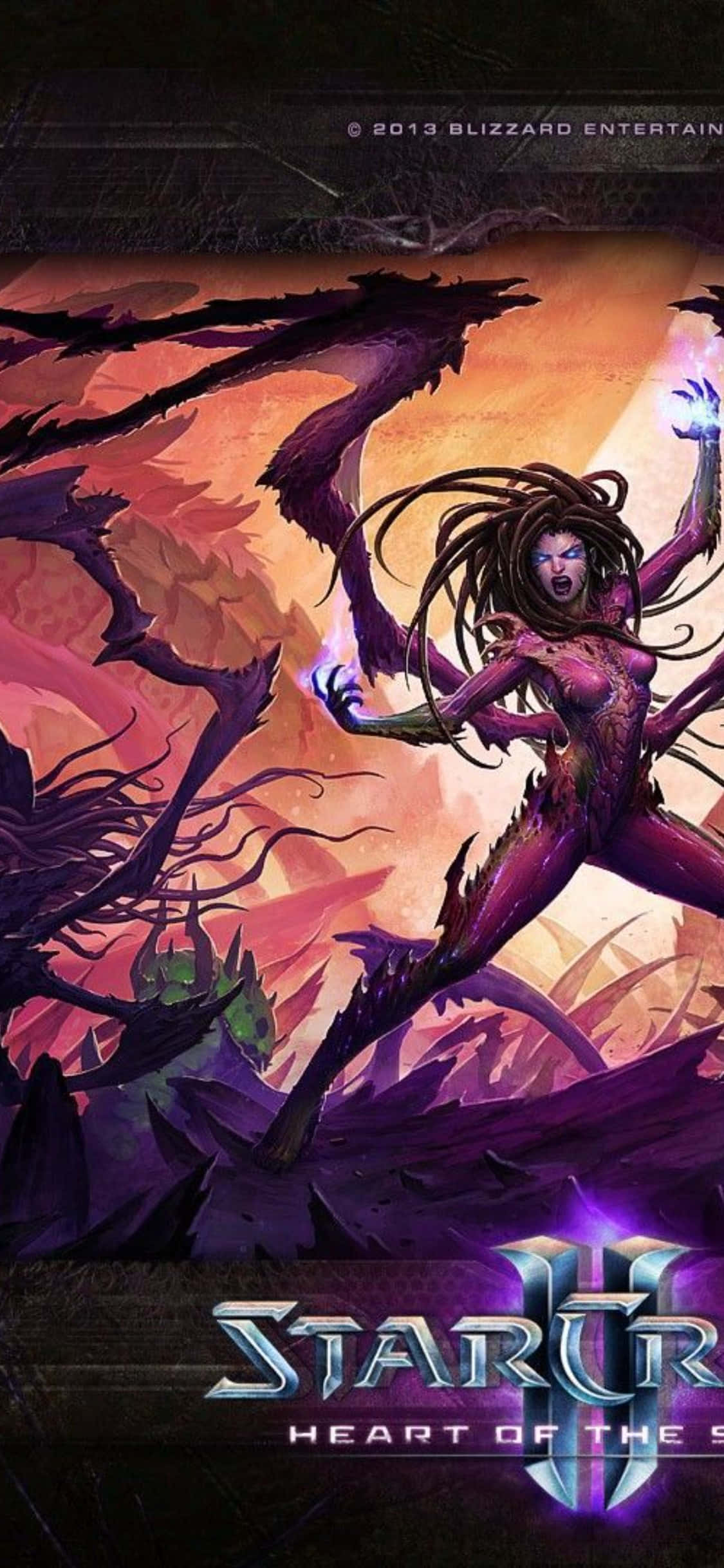 Fond iPhone X Starcraft II Violet Portocaliu Fundal