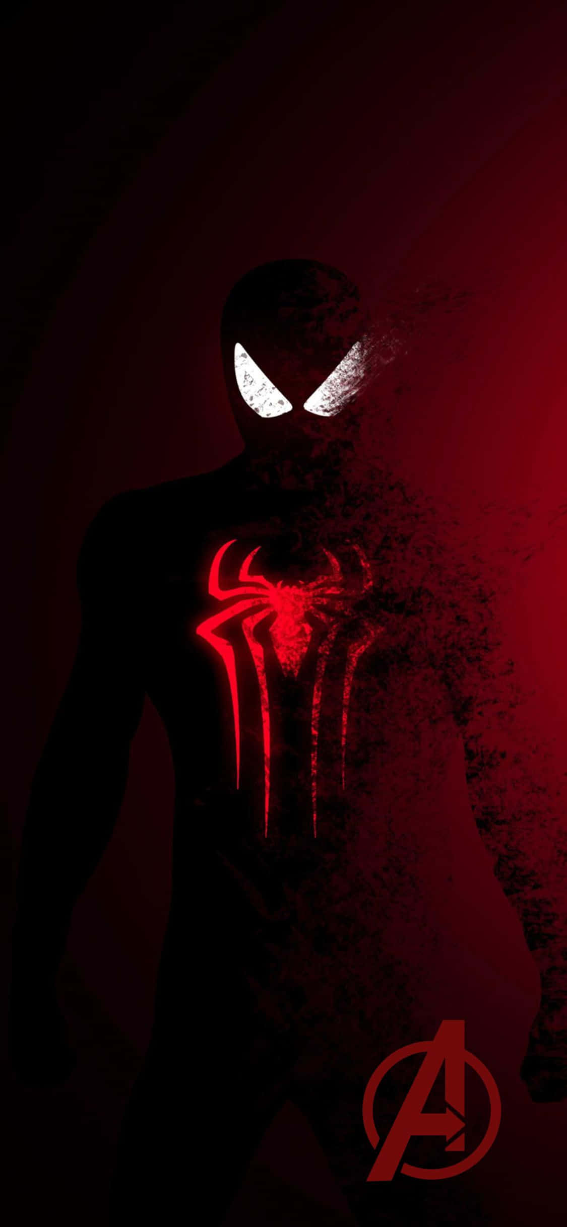 Roșu Închis iPhone XS Avengers Fundal Spider-man Fundal