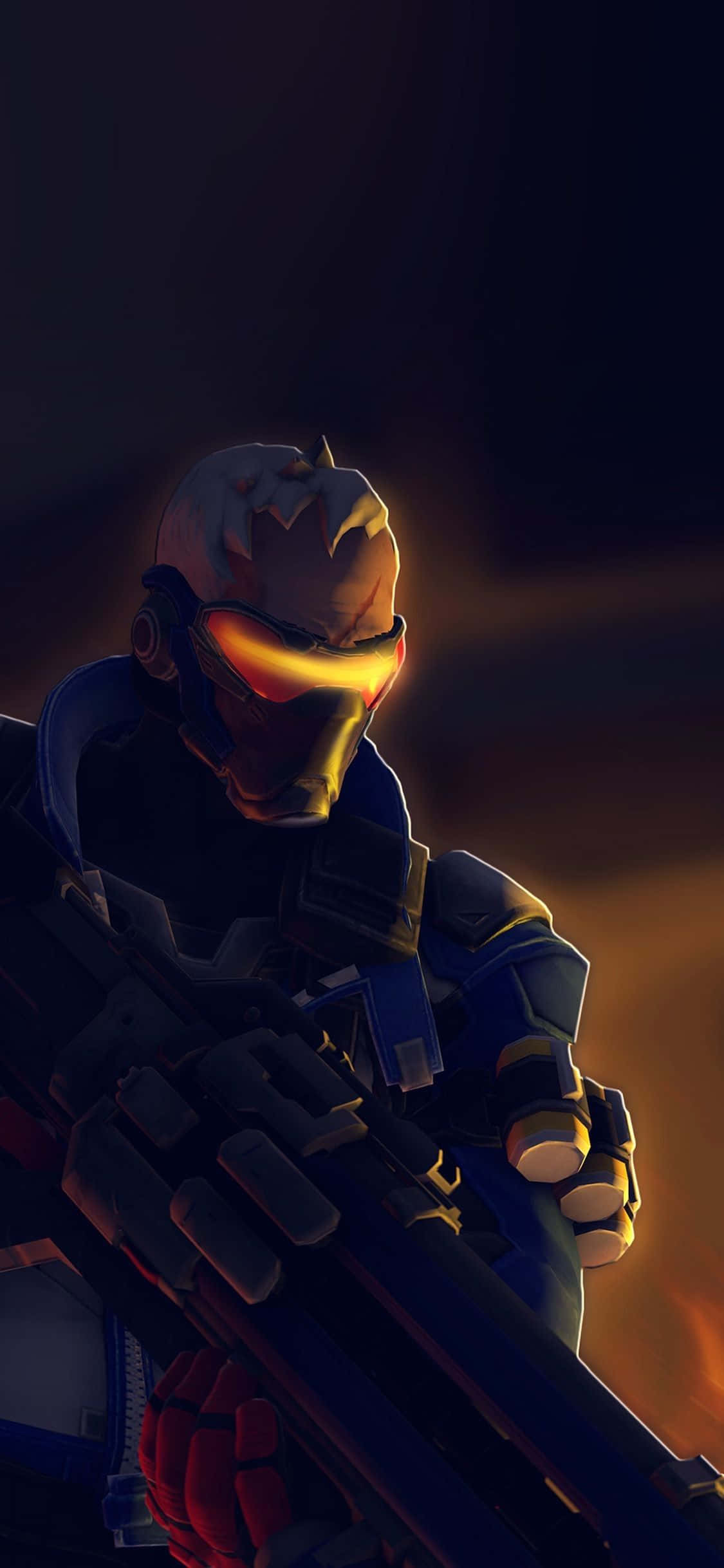 Fond iPhone Xs Max Overwatch Soldier 76 Mască Galbenă Fundal