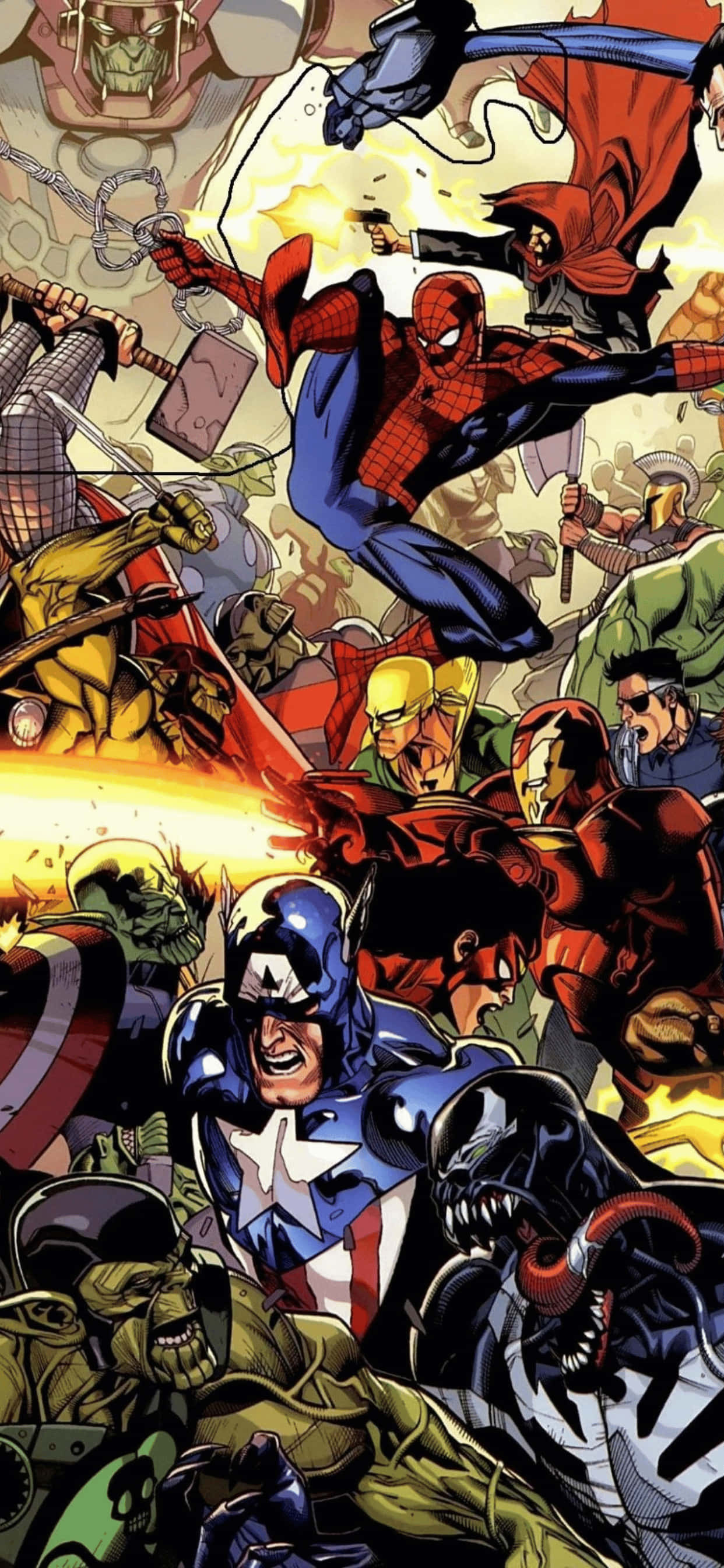 iPhone XS Max Fundal Stil Artă Comică Marvel Fundal