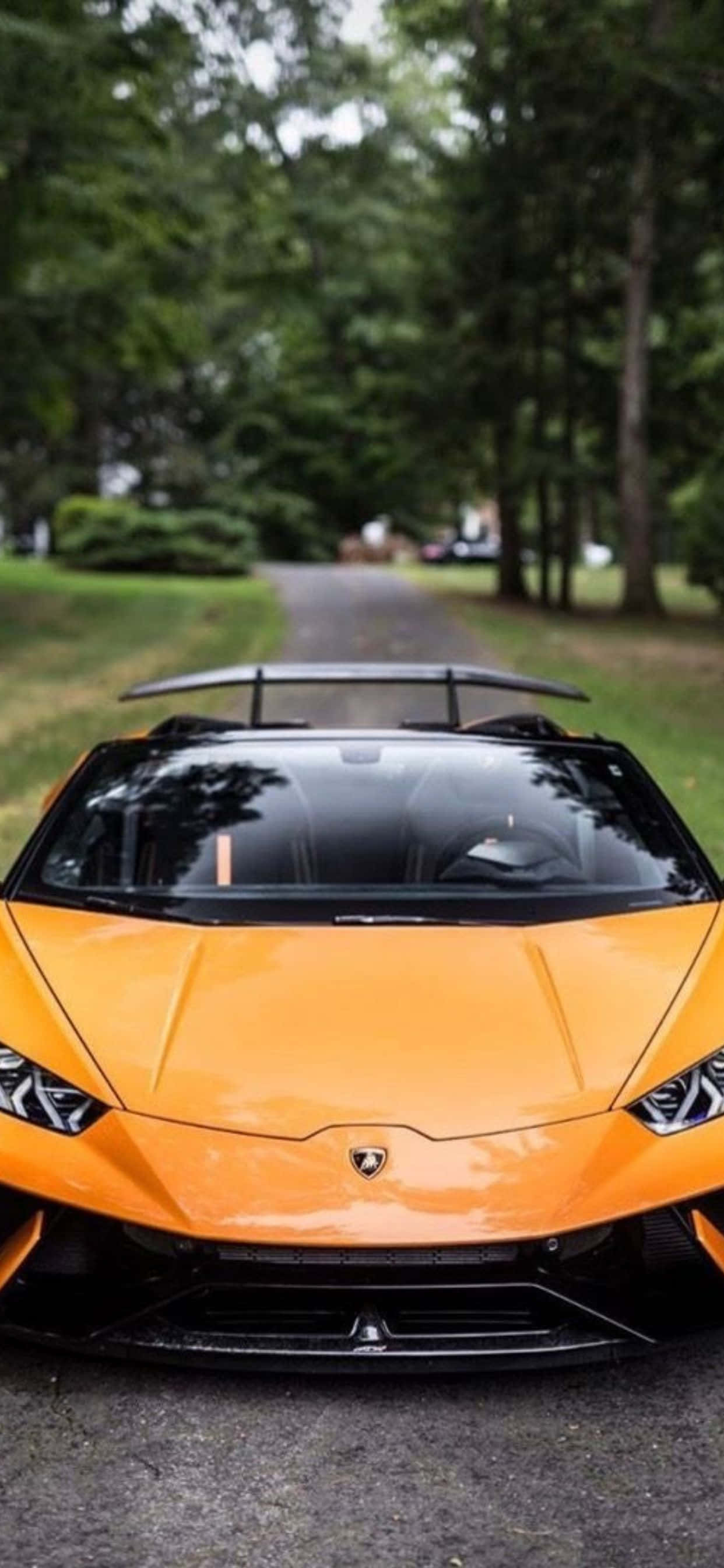 Fond iPhone XS Max Lamborghini Negru și Portocaliu Fundal