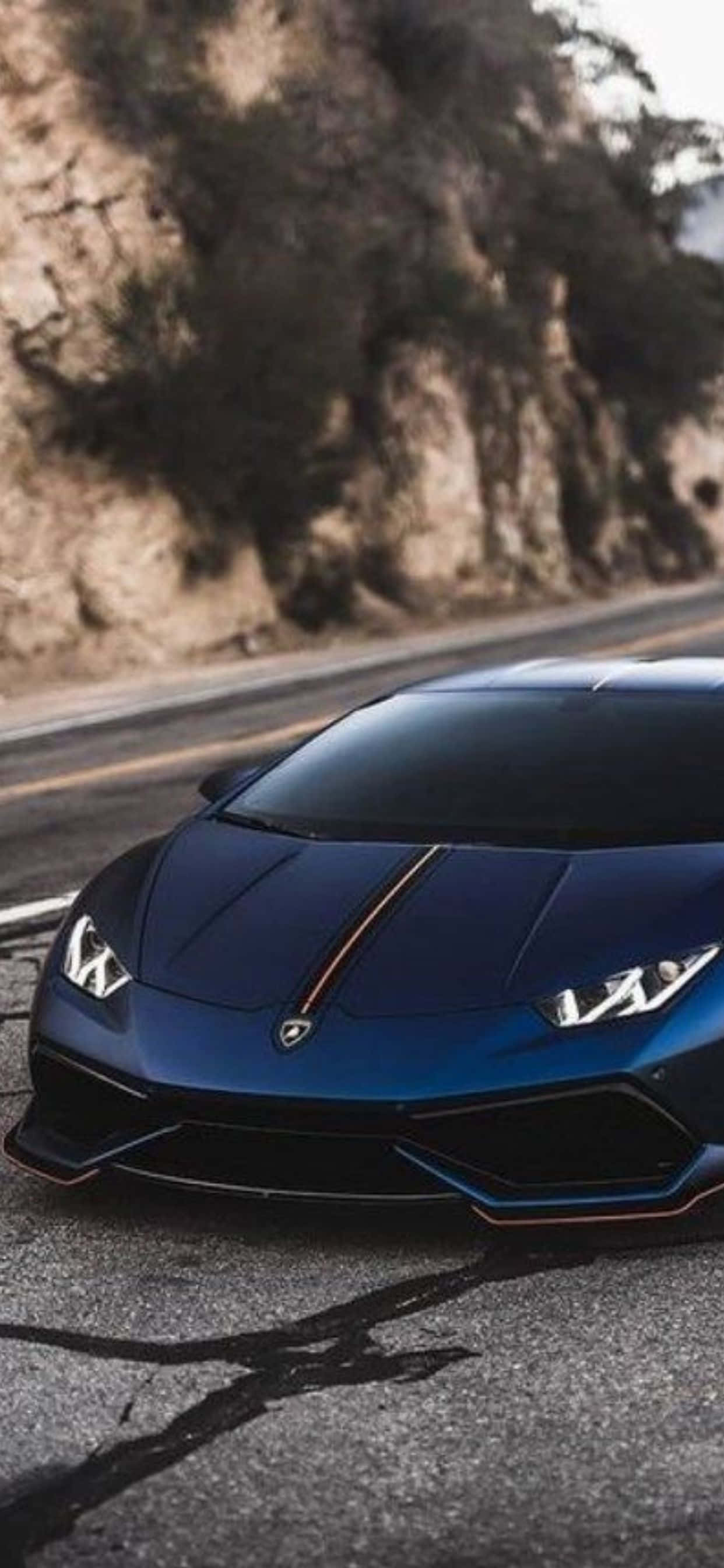 iPhone XS Max Lamborghini Blue Huracan Fundal