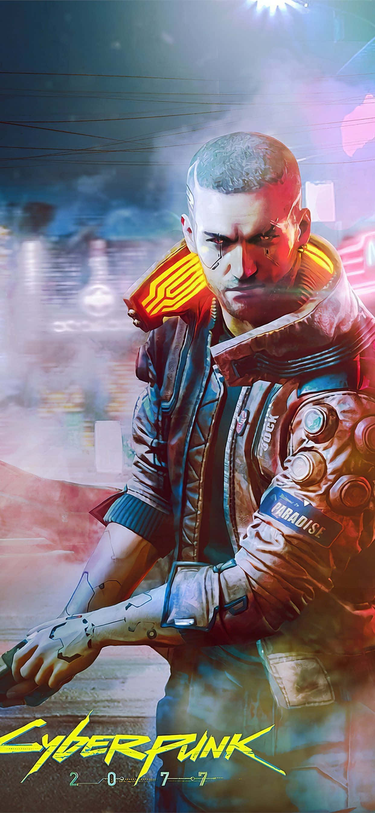 Fond iPhone XS Max Cyberpunk 2077 Personaj Vincent Fundal