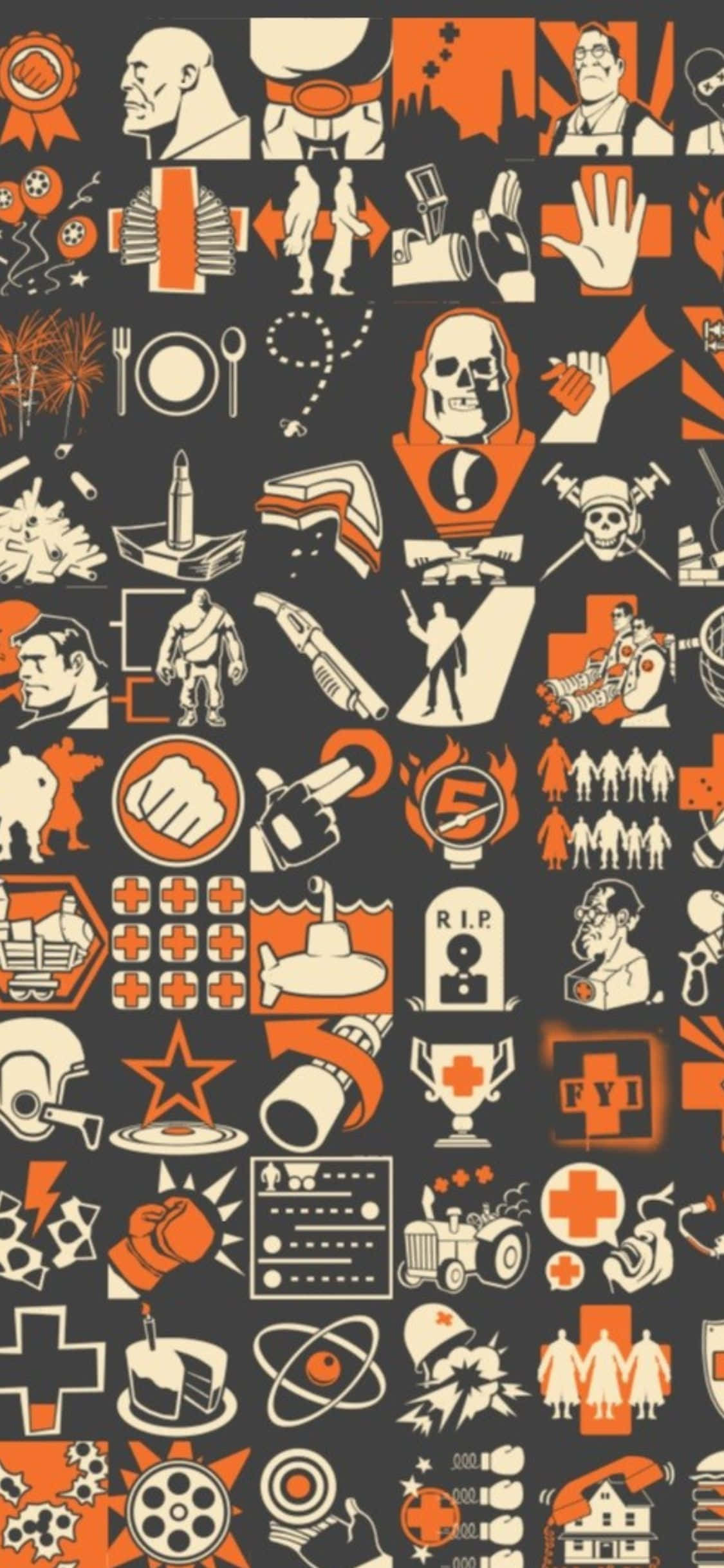 Fond iPhone Xs TF2 Logo-uri și Decalcomanii Fundal