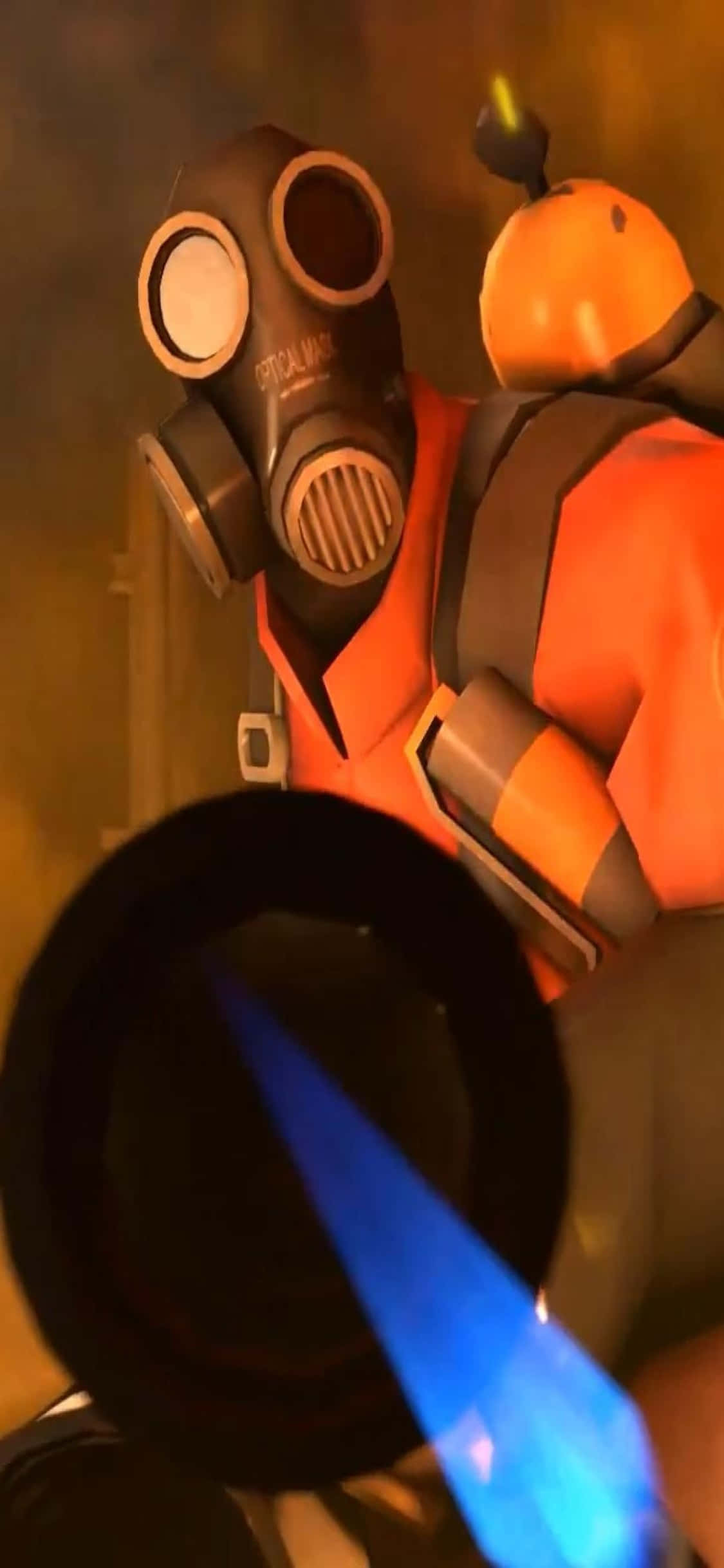 Fond iPhone Xs Tf2 Pyro Îndreptând Aruncătorul de Foc Fundal