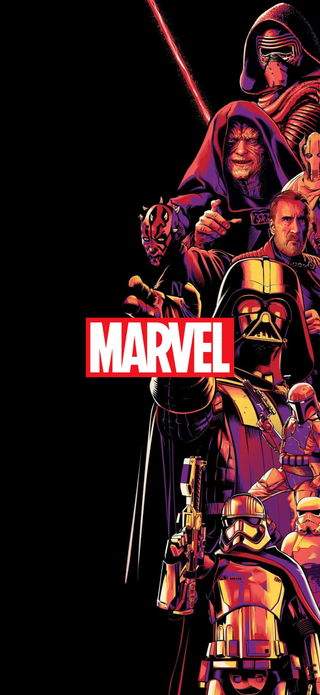 Fond Marvel Star Wars Characters pentru iPhone XS Fundal