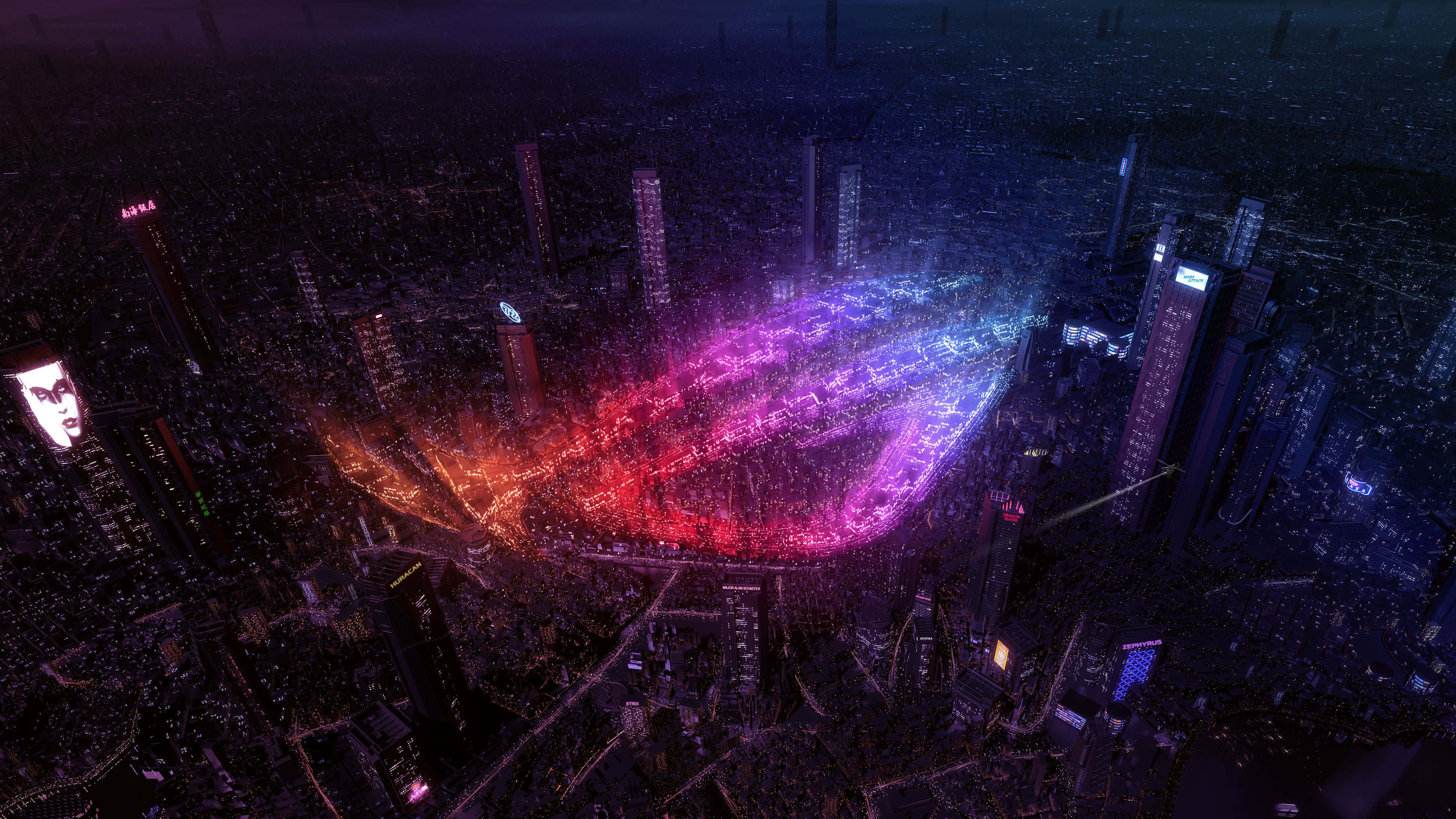Fond Neon City Fundal
