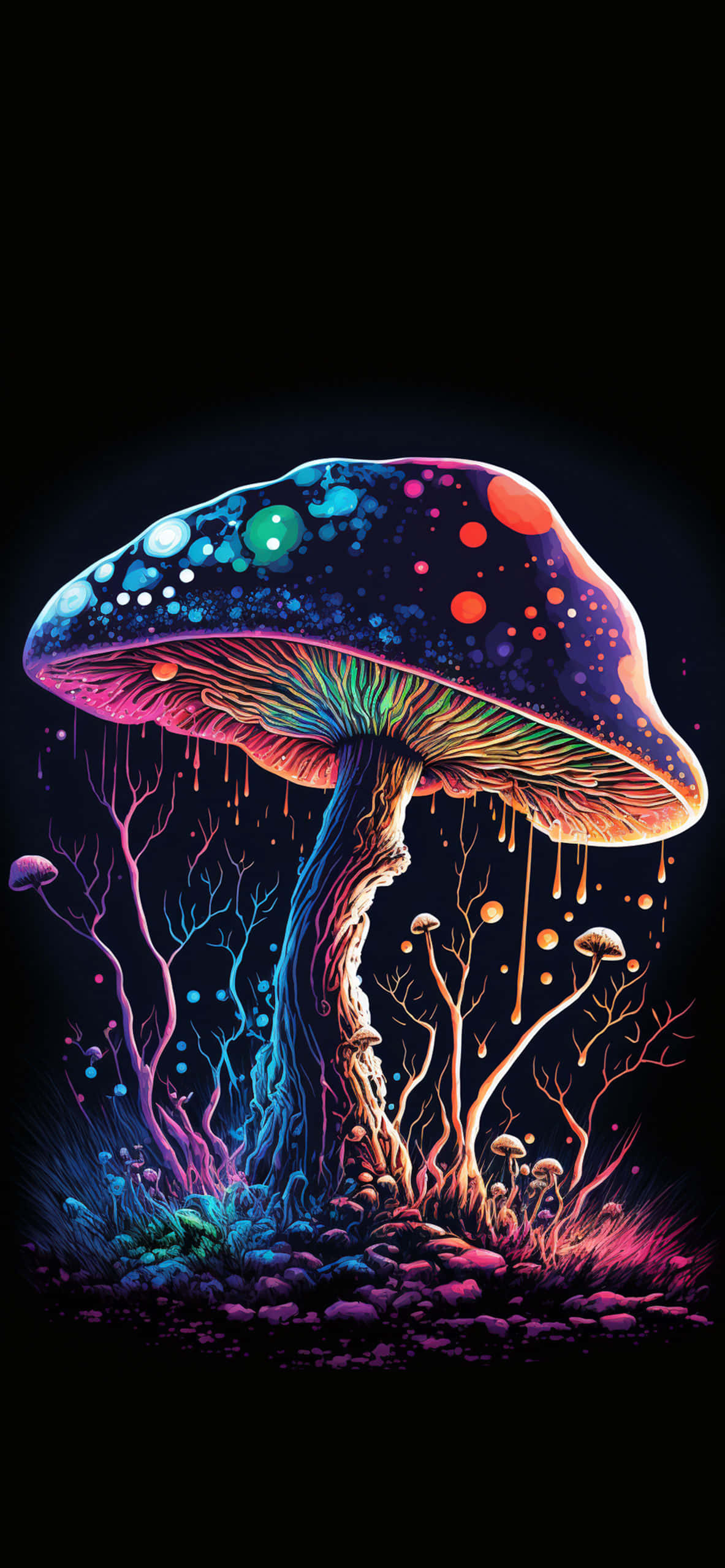 Fond psihedelic cu ciuperci Fundal