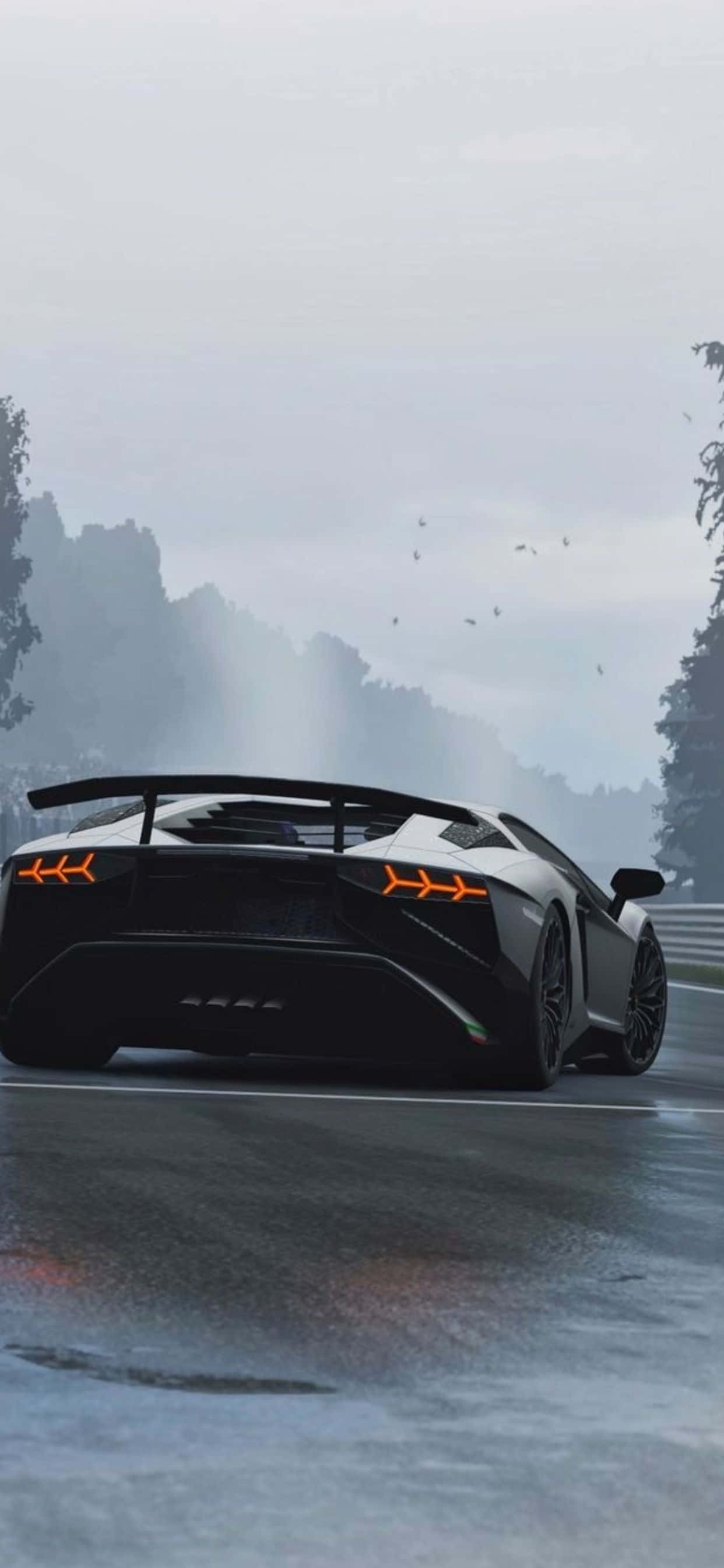 Fond spate iPhone XS Max Lamborghini Aventador Negru Fundal