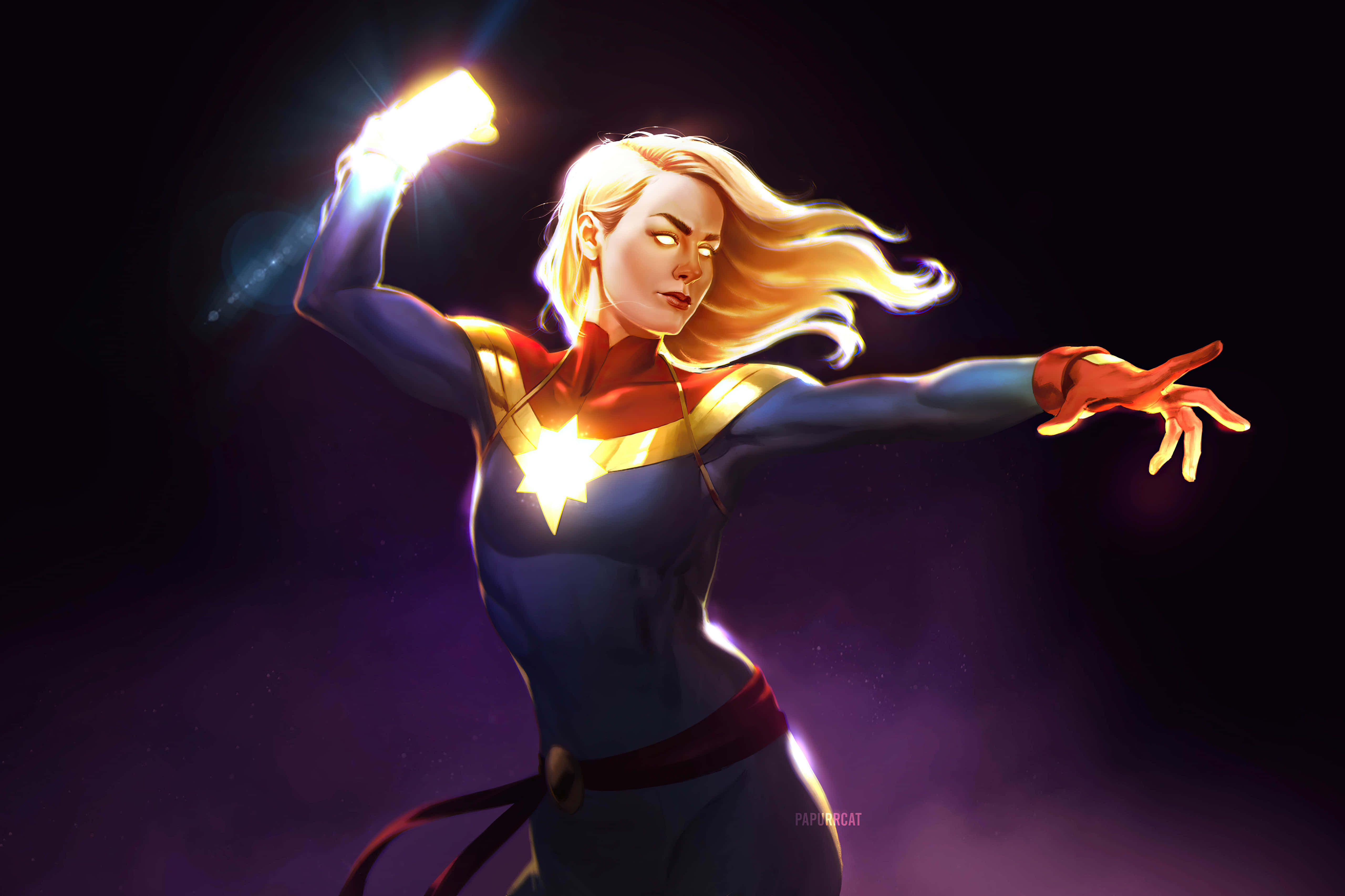 Fond Supereroina Captain Marvel Carol Danvers Fundal