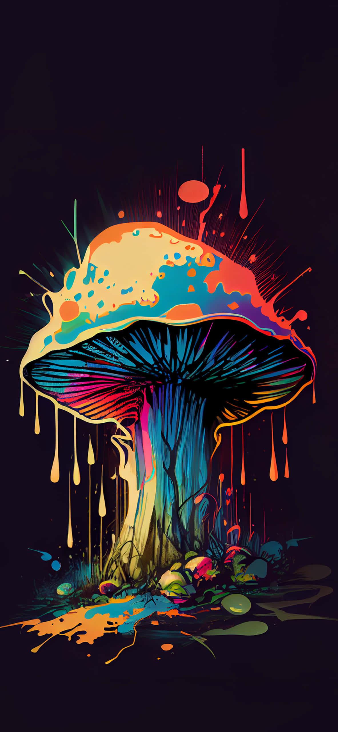 Fond trippy cu ciuperci Fundal
