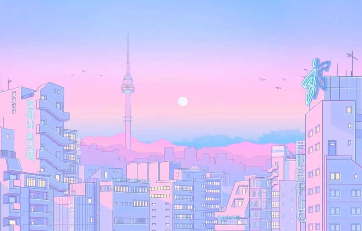Fonduri de ecran anime estetice roz Fundal