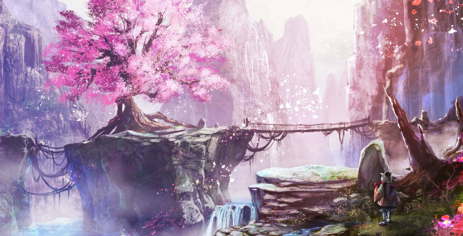 Fonduri de ecran anime estetice roz Fundal
