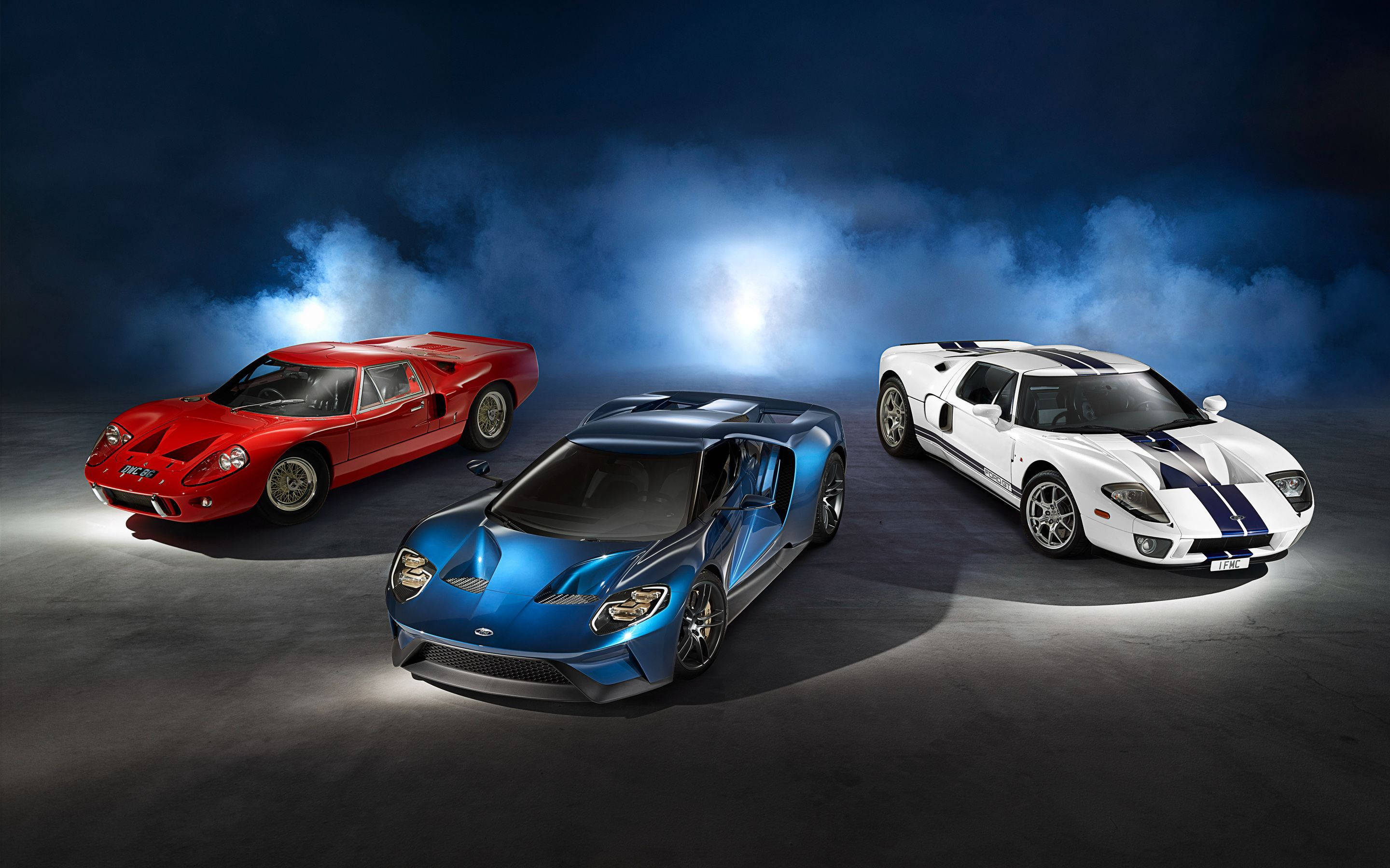 Ford GT roșu, albastru și alb Fundal