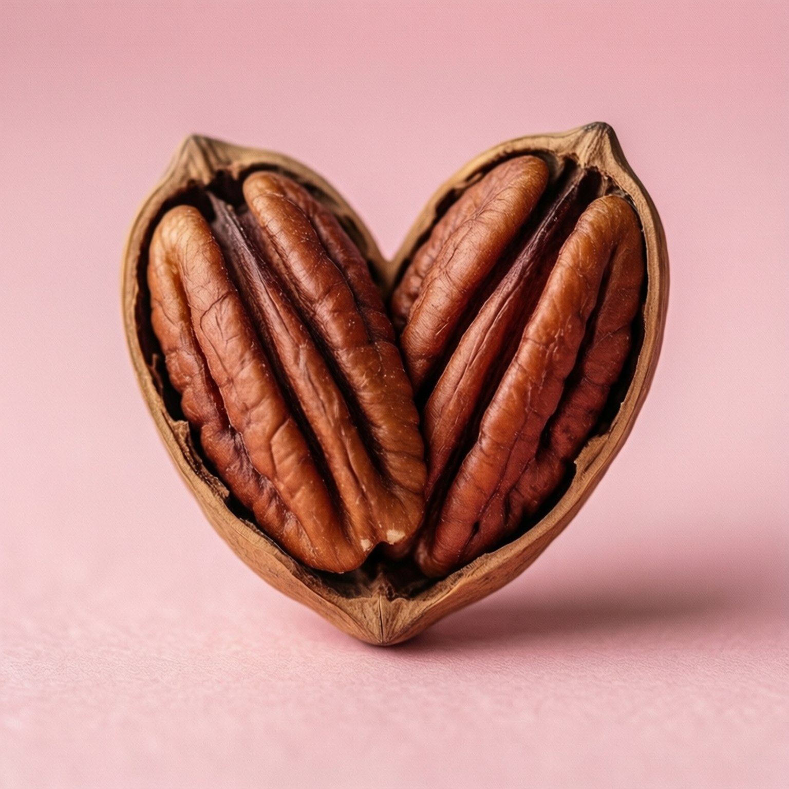 Formă de Inimă din Pecan Fundal