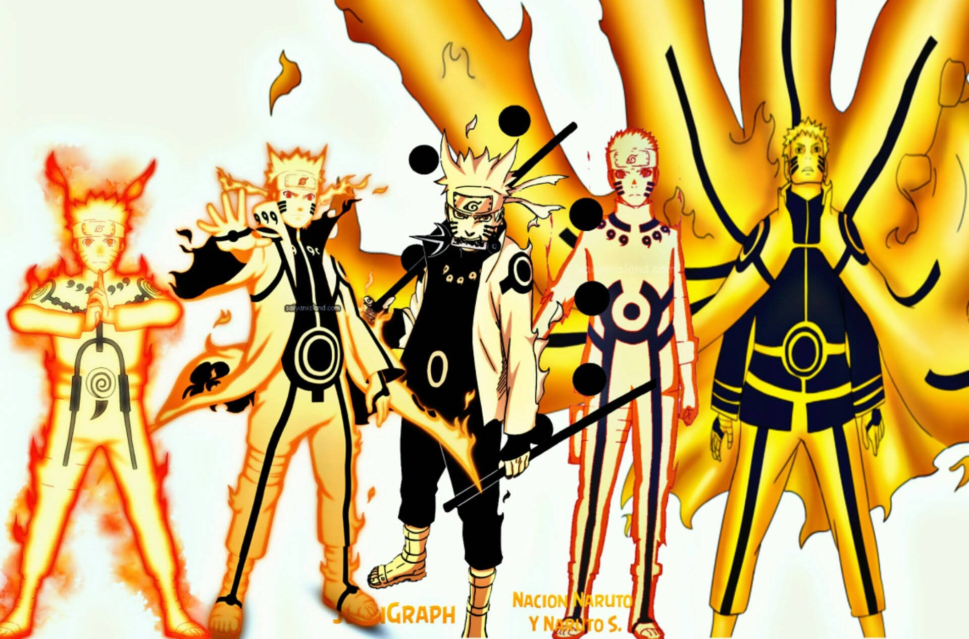 Forme Cool ale Chackrei Kurama ale lui Naruto Fundal