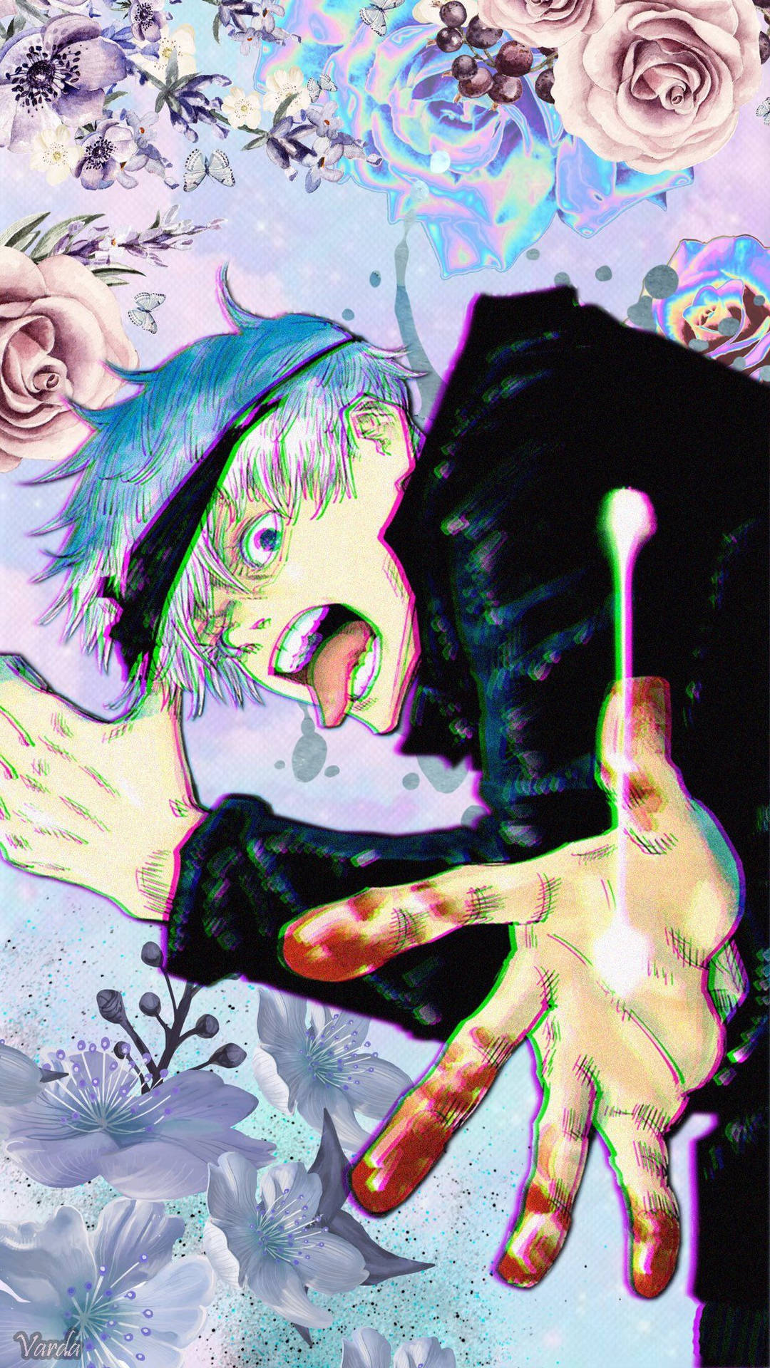 Gojo Satoru înfricoșător în wallpaper Jujutsu Kaisen