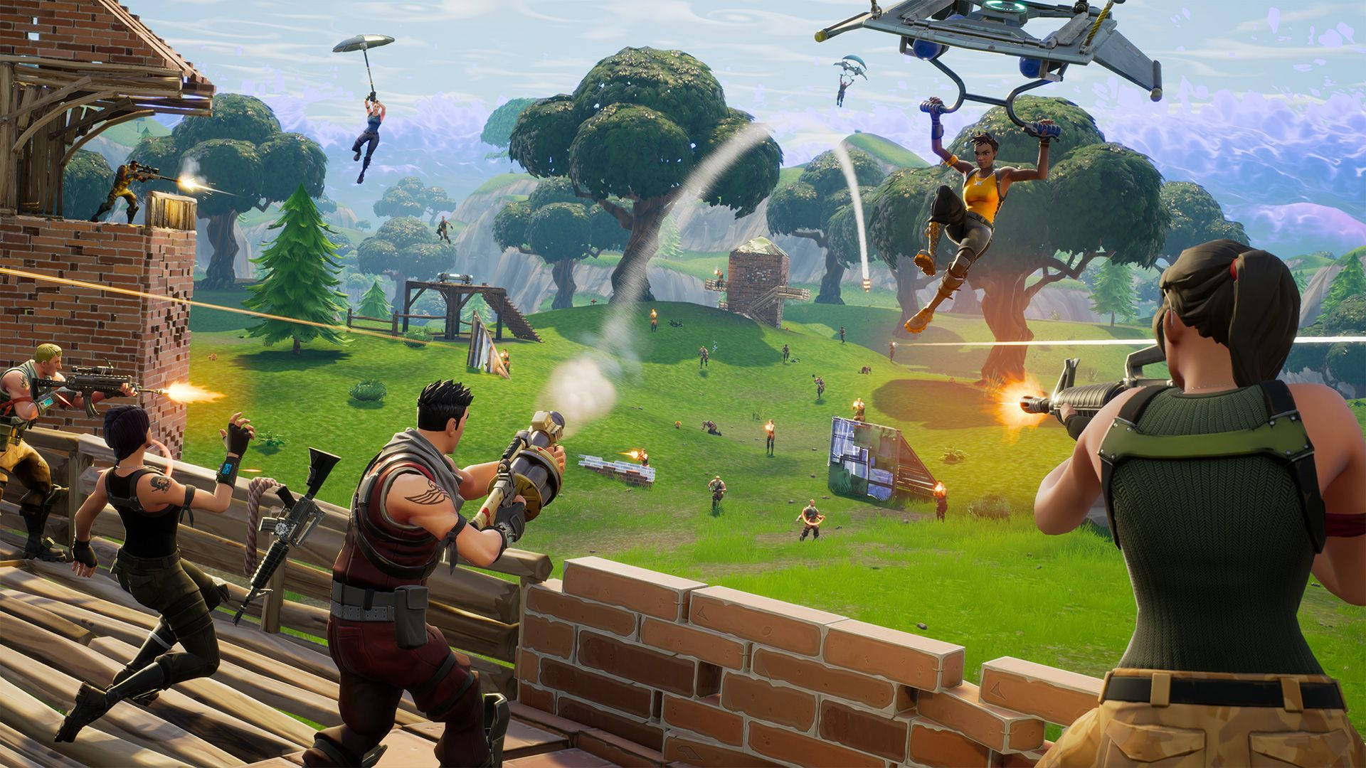 Noul mod battle royale Fortnite 50 vs 50 în timp limitat HD wallpaper. — Fortnite Fundal