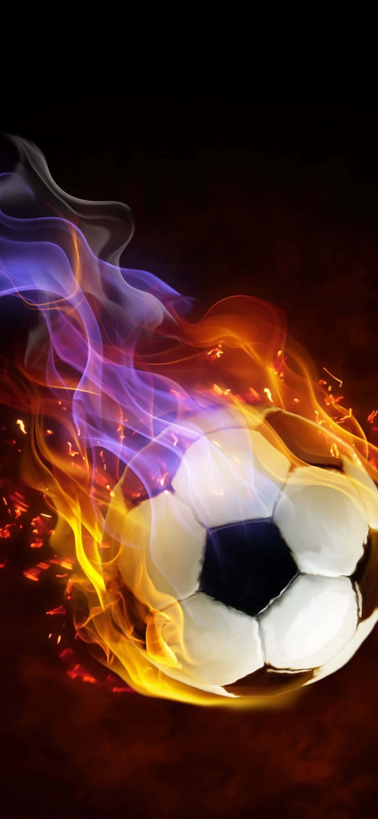 Fundal Minge de Fotbal Flăcări Purpuriu și Portocaliu Fundal
