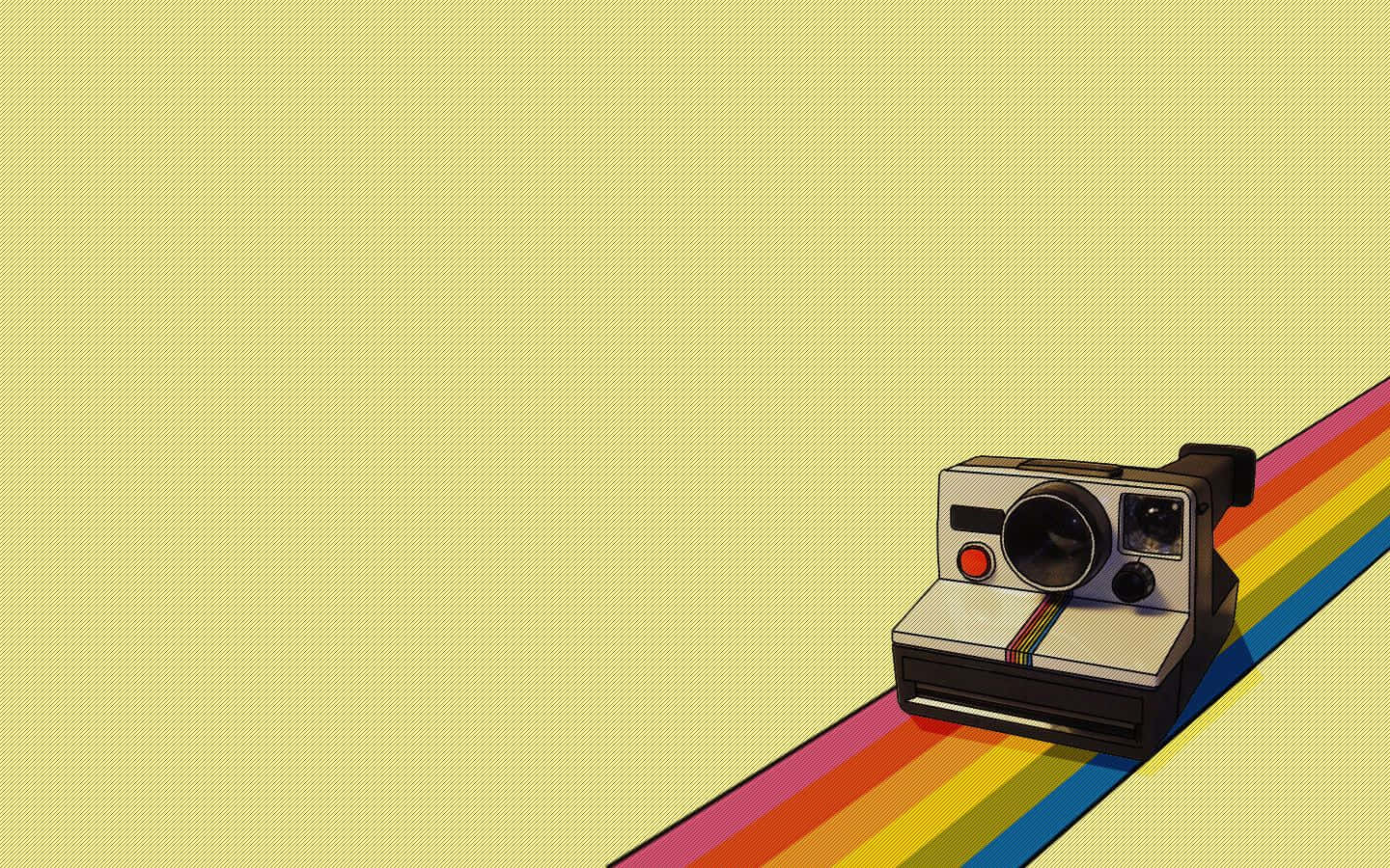 Fotografie cu aparat foto Polaroid icon pastel galben curcubeu Fundal
