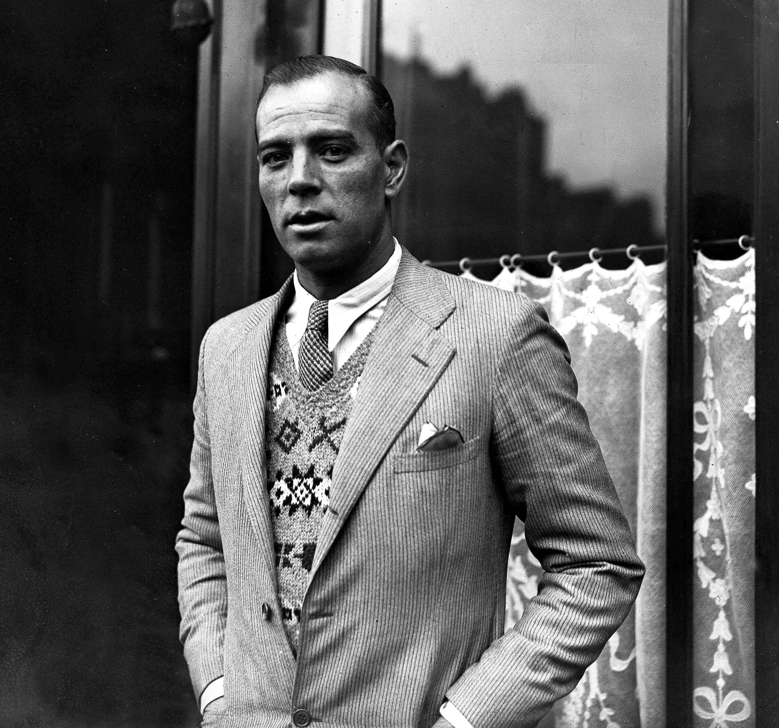 Fotografie cu Ricardo Zamora, fotbalist spaniol, 1934 Fundal