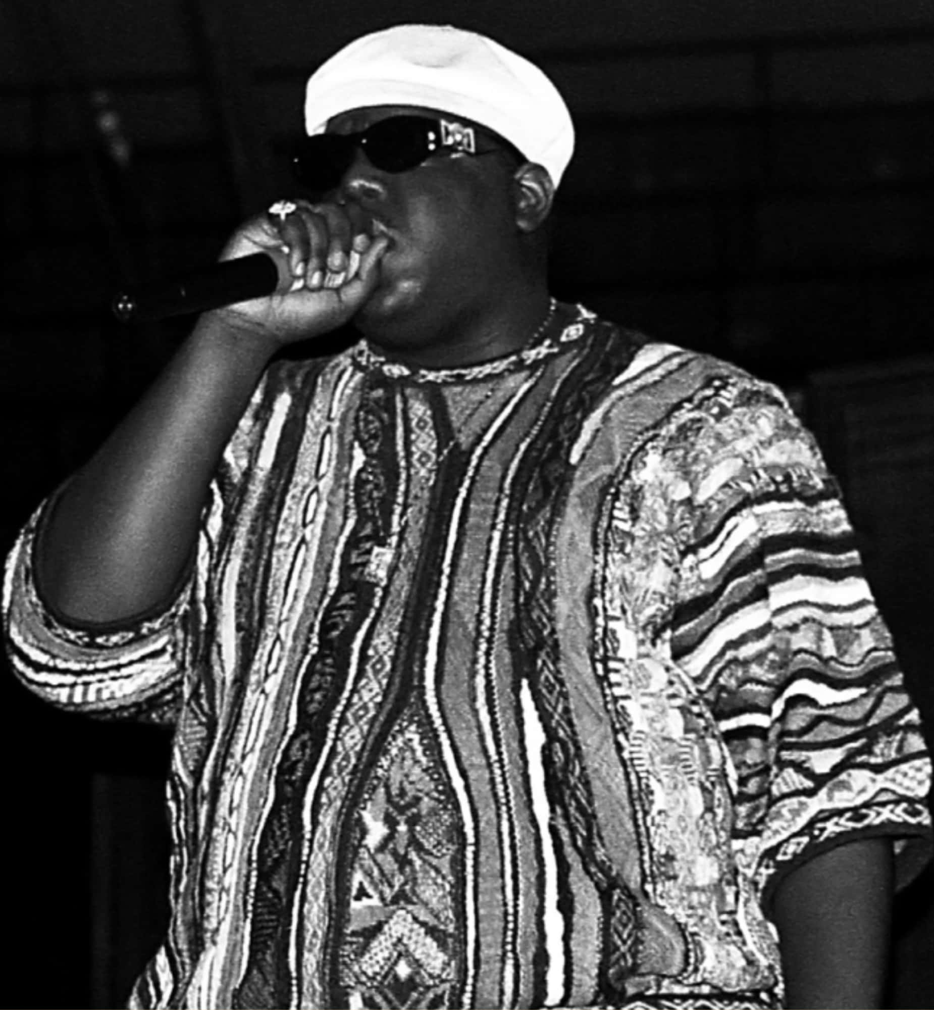 Fotografie postumă a rapperului Biggie Fundal