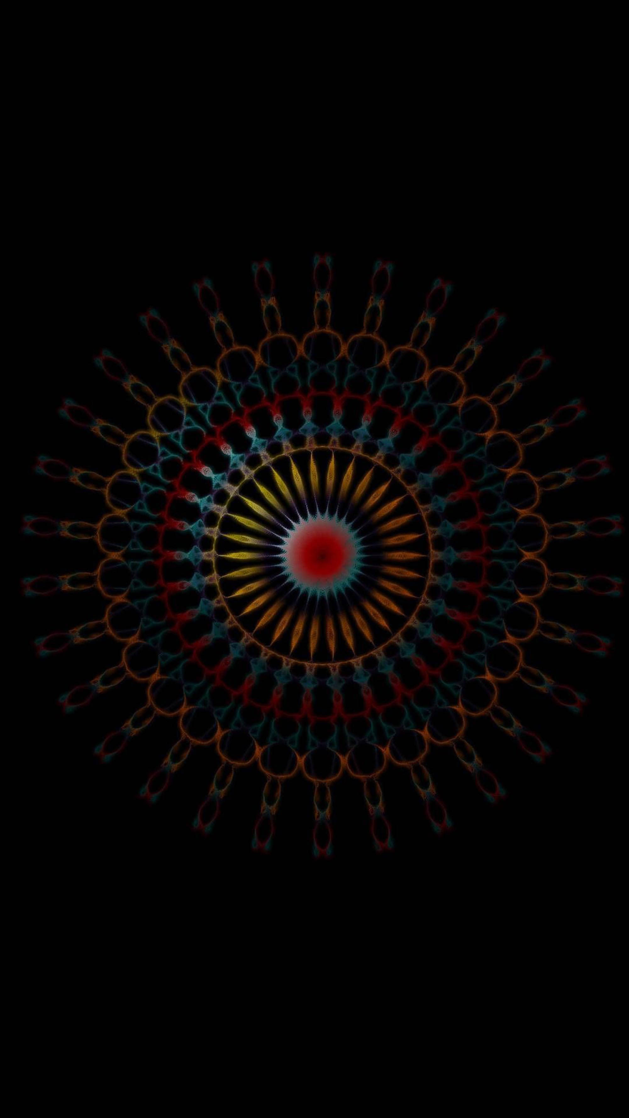 Fractal circular întunecat și psihedelic Fundal