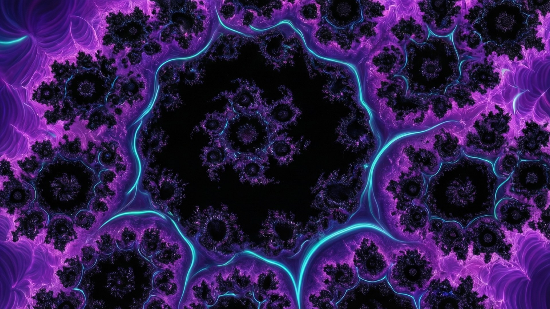 Fractal Violet Cyan Fundal