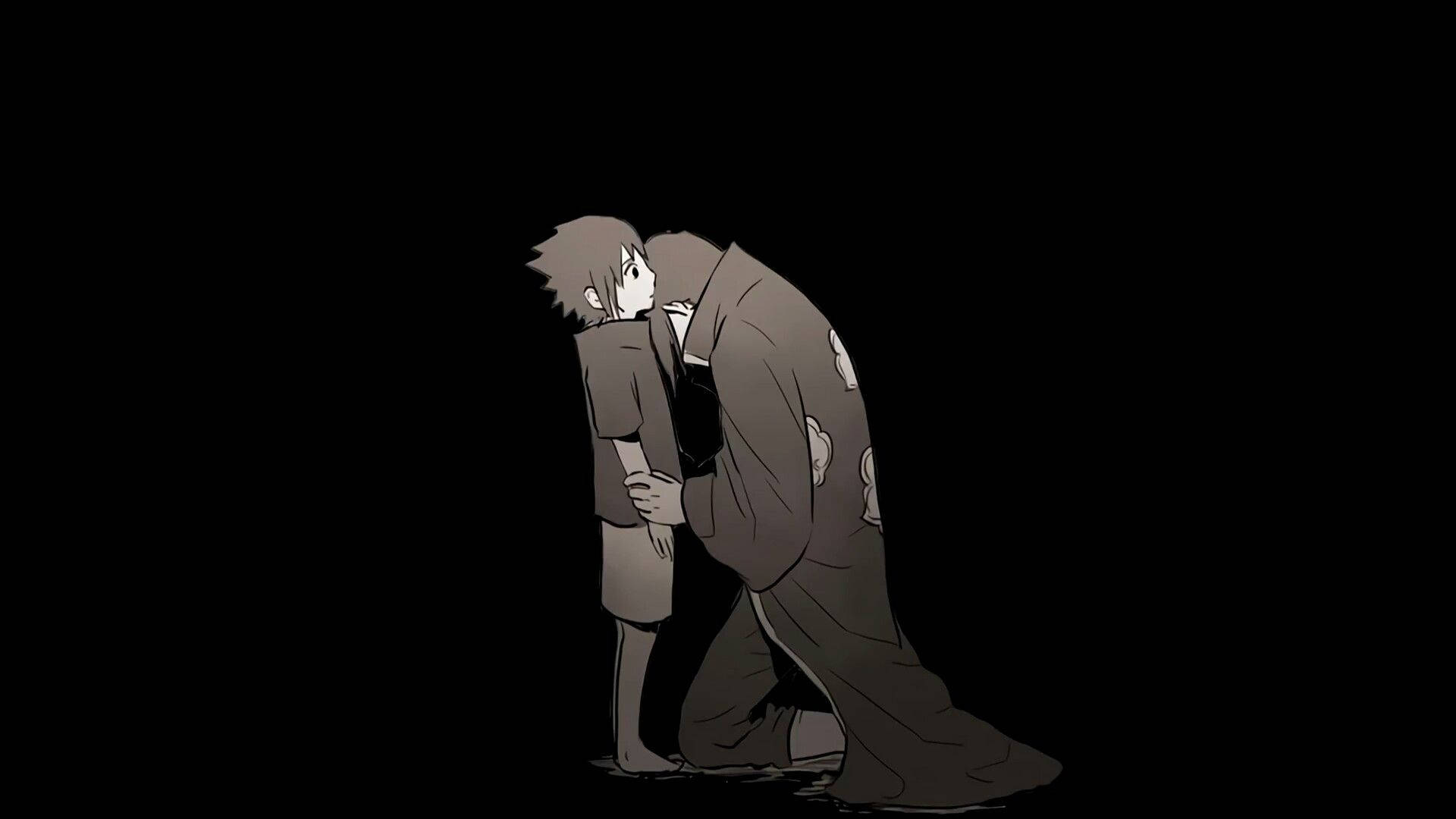Frații Uchiha - Sasuke și Itachi împărtășind un moment Fundal