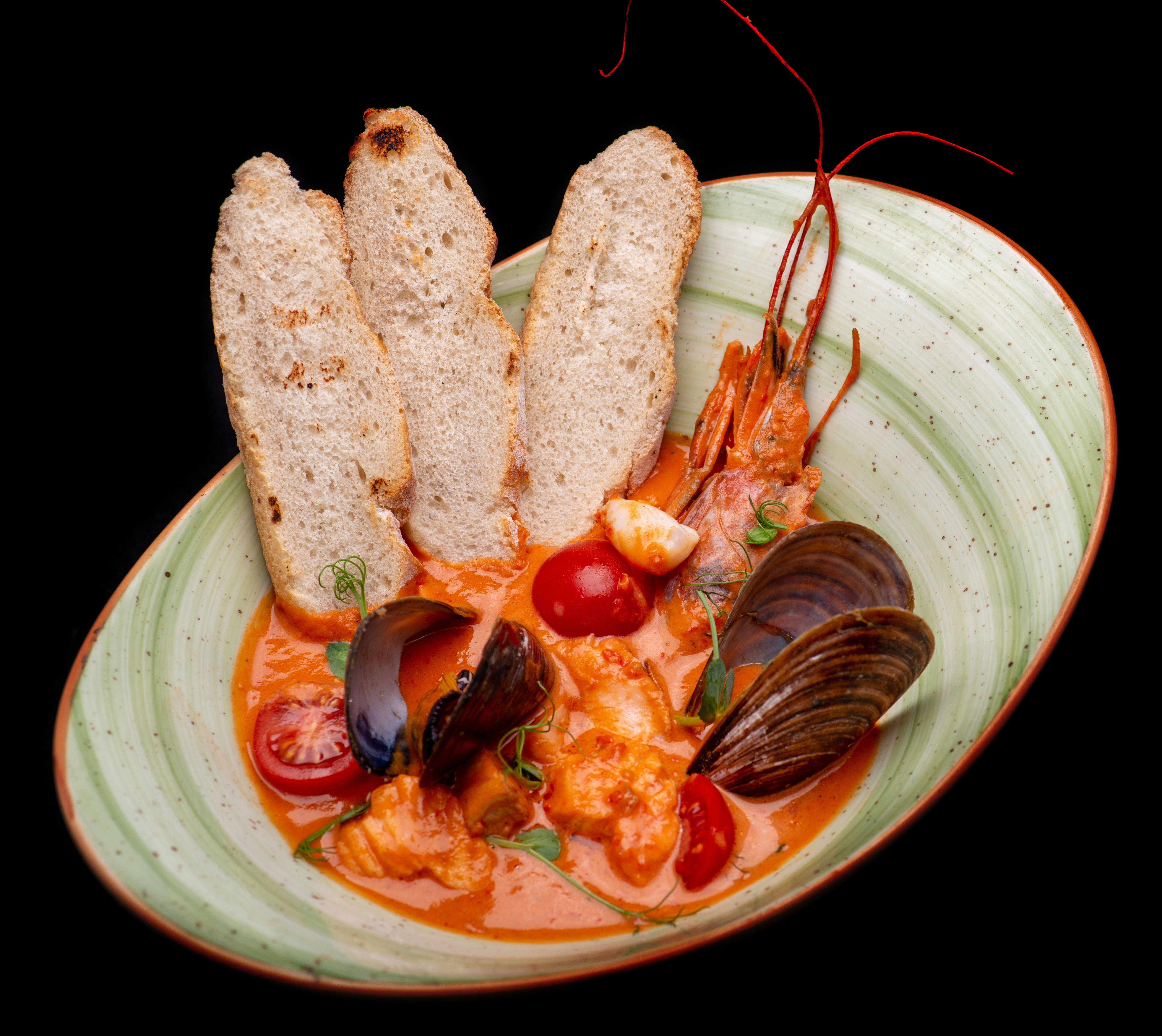 Fructe de mare cu pâine 2560x1440 Mâncare Fundal