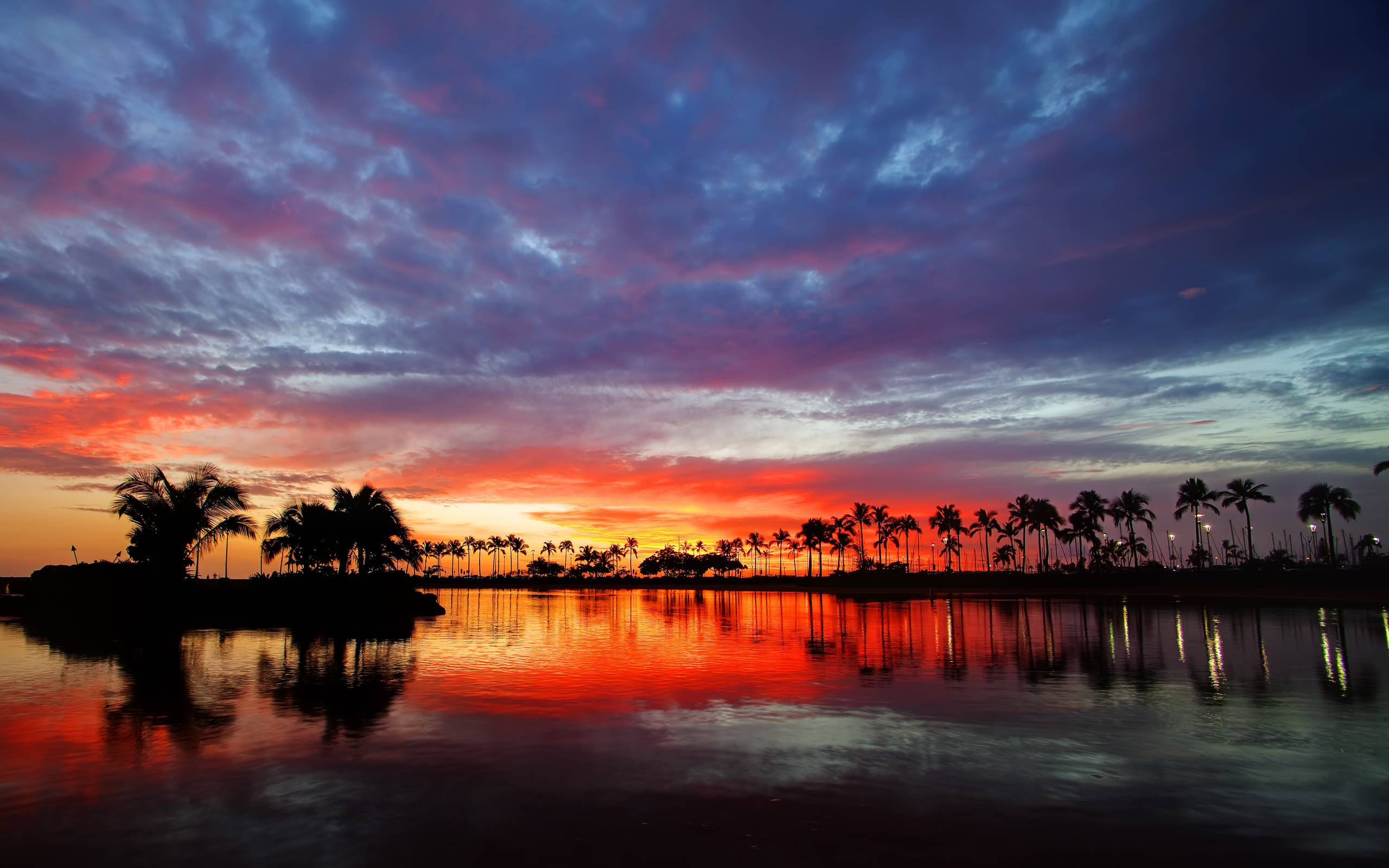 Frumos Apus de Soare Insula Hawaii Fundal