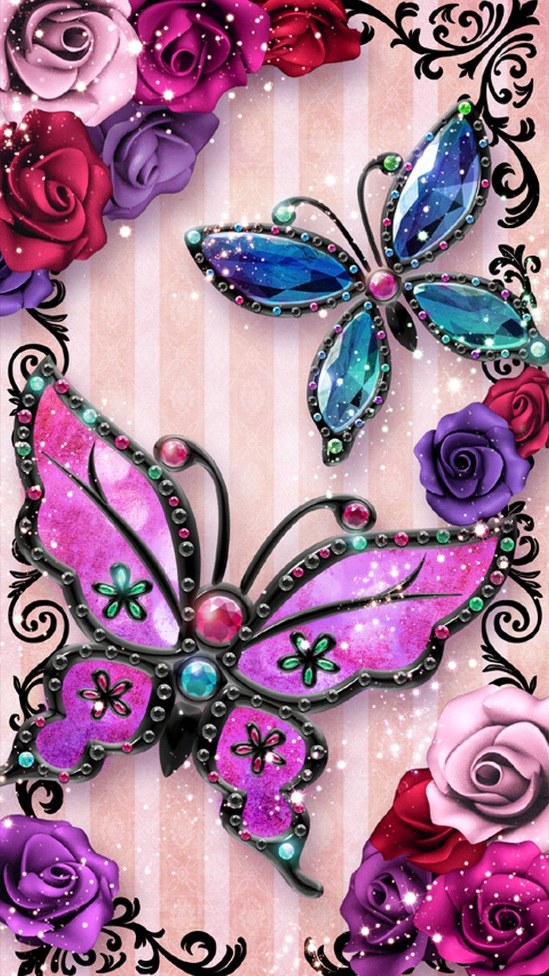 Frumos Fundal Blocare iPhone cu Fluture Fundal