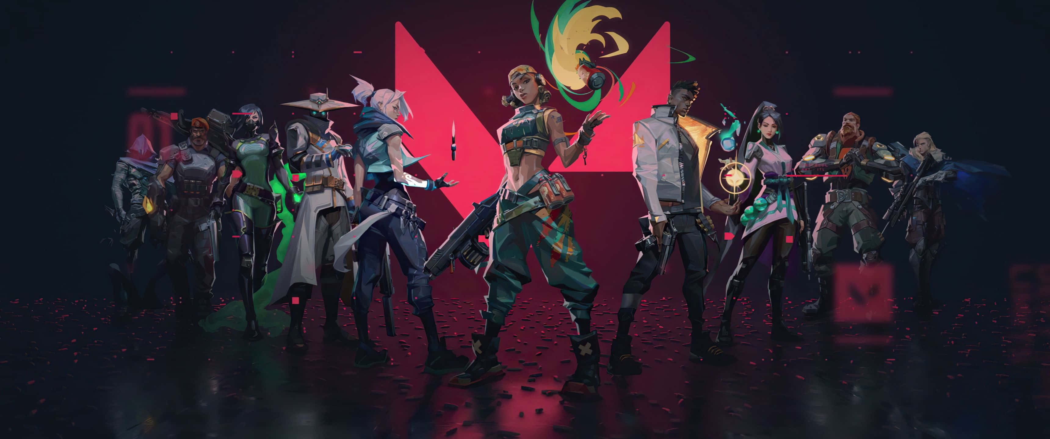 Fundal 3440x1440p cu Agentul Raze din Valorant Fundal