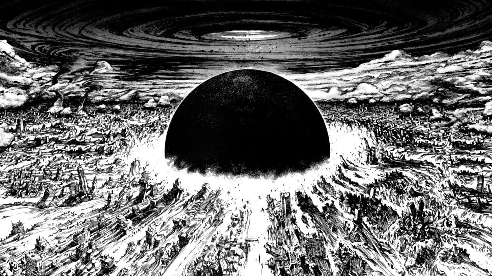 Fundal Akira dintr-un panel manga Fundal