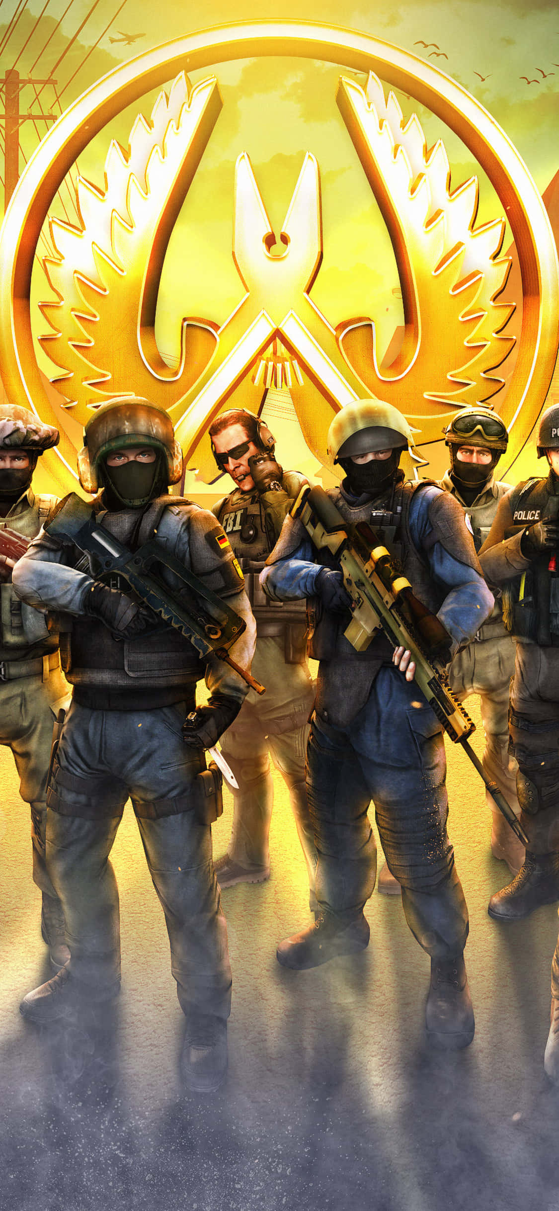 Fundal Android Counter-strike Global Offensive Contrateroriști cu Siglă Fundal